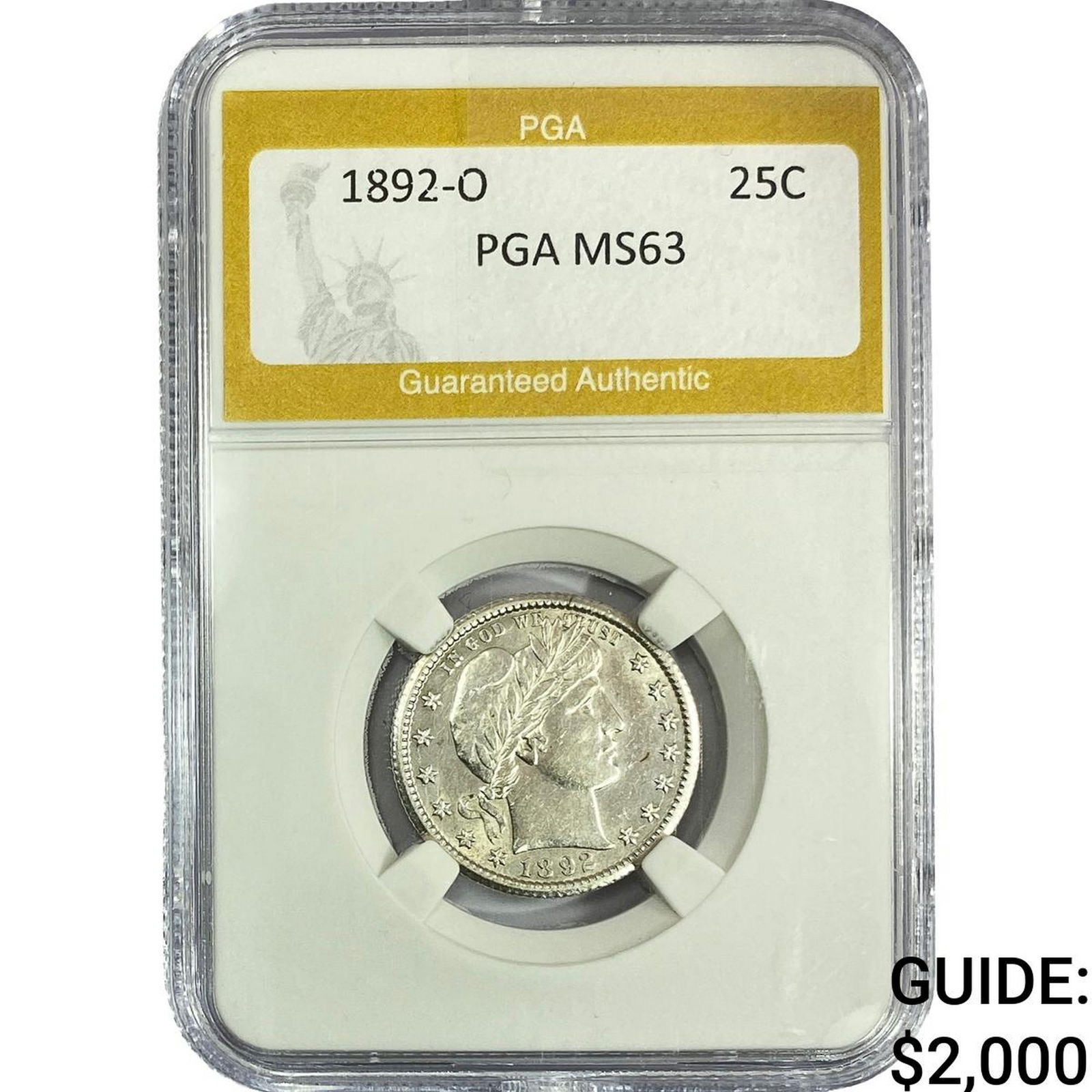 1892-O Barber Quarter PGA MS63 (1 of 2)
