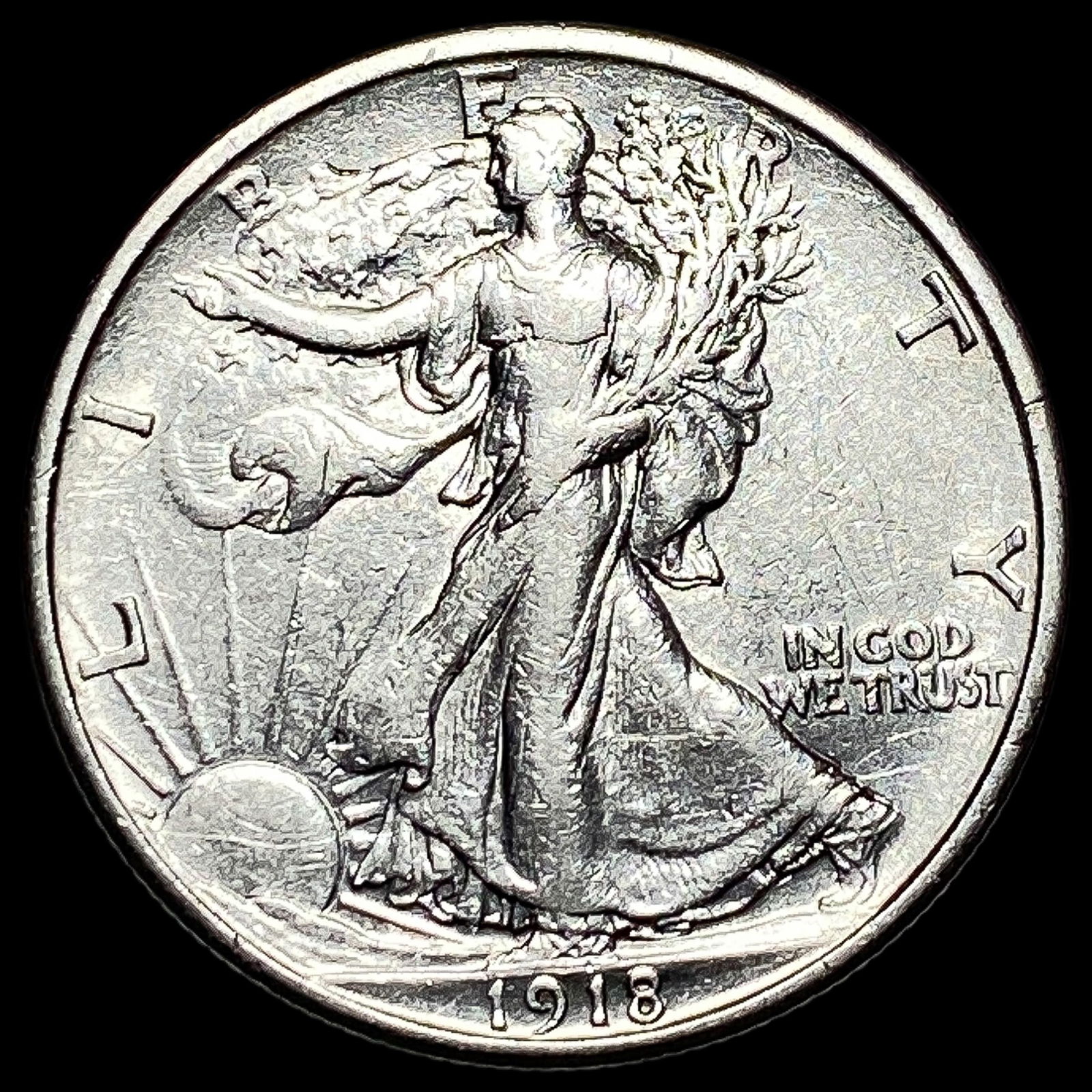 1918 Walking Liberty Half Dollar NEARLY UNCIRCULATED: 1918 Walking Liberty Half Dollar NEARLY UNCIRCULATED