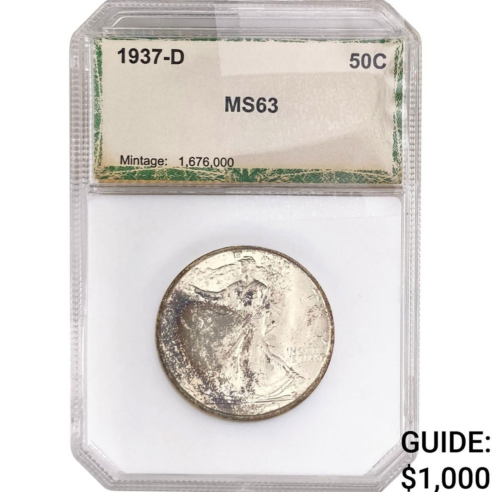1937-D Walking Liberty Half Dollar PCI MS63 (1 of 2)