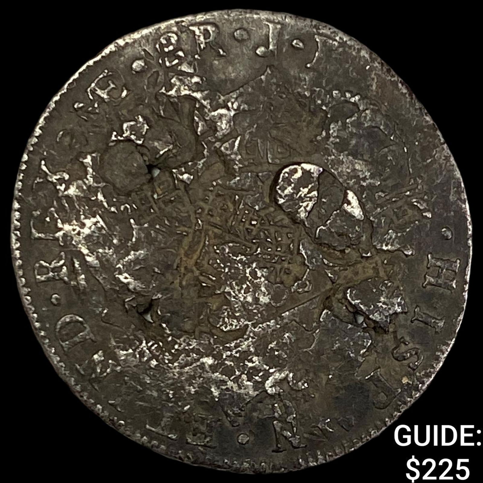 Colonial Spain Silver 8 Reales Chopmarks NEARLY UNCIRCULATED: Colonial Spain Silver 8 Reales Chopmarks NEARLY UNCIRCULATED