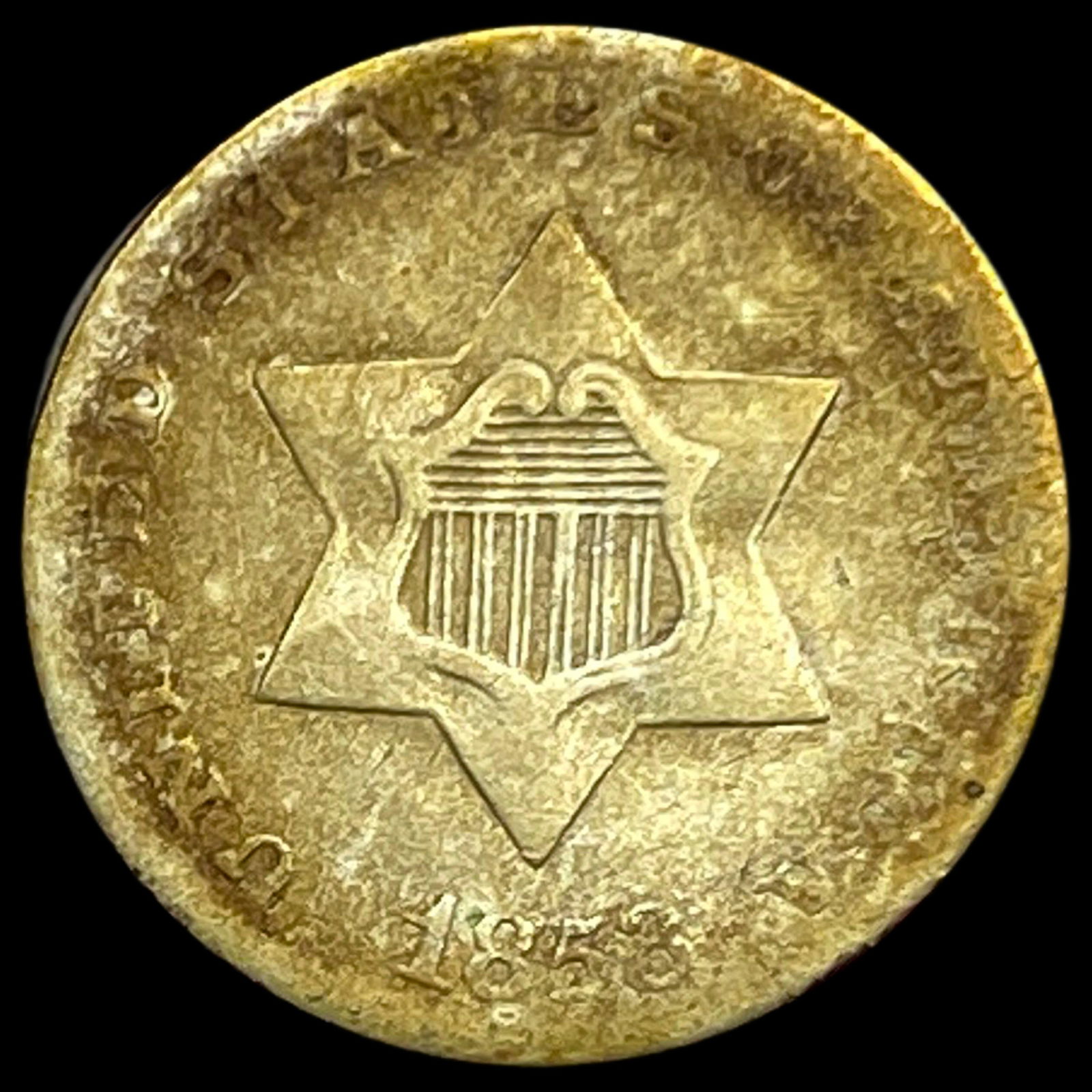 1853 Silver Three-Cent Piece NEARLY UNCIRCULATED (1 of 2)