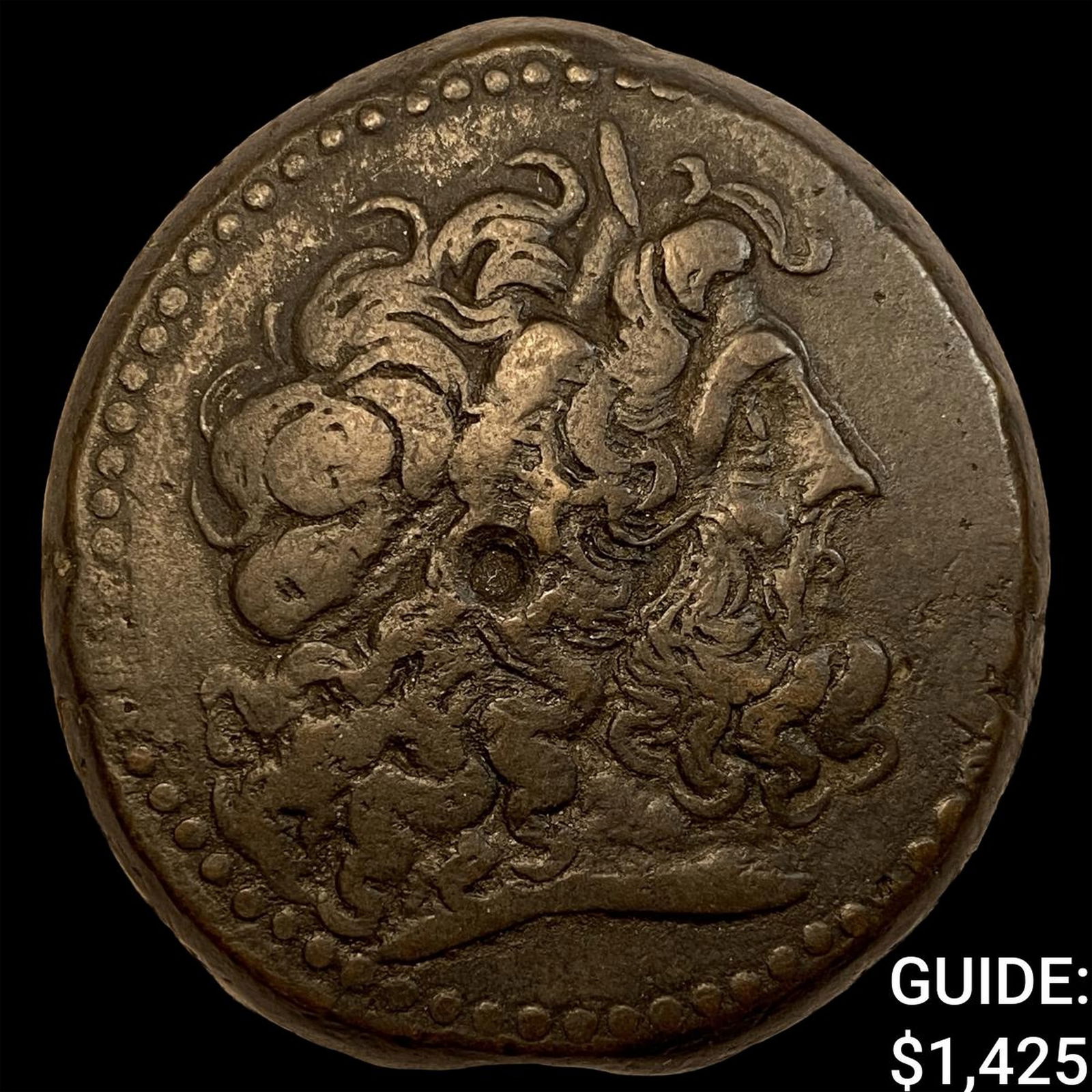 Ptolemy IV 222-220 BC Bronze Drachm CLOSELY UNCIRCULATED: Ptolemy IV 222-220 BC Bronze Drachm CLOSELY UNCIRCULATED