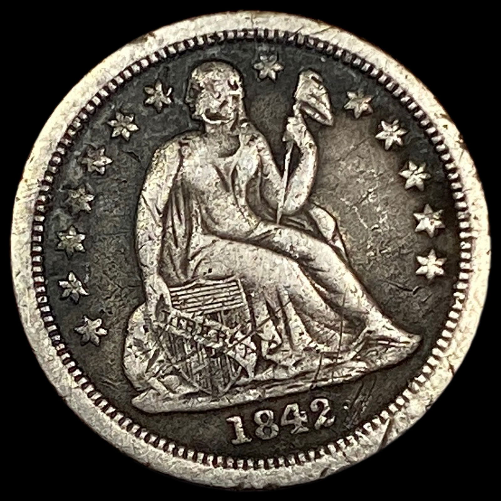 1842-O Silver Seated Liberty Dime HIGH GRADE: 1842-O Silver Seated Liberty Dime HIGH GRADE