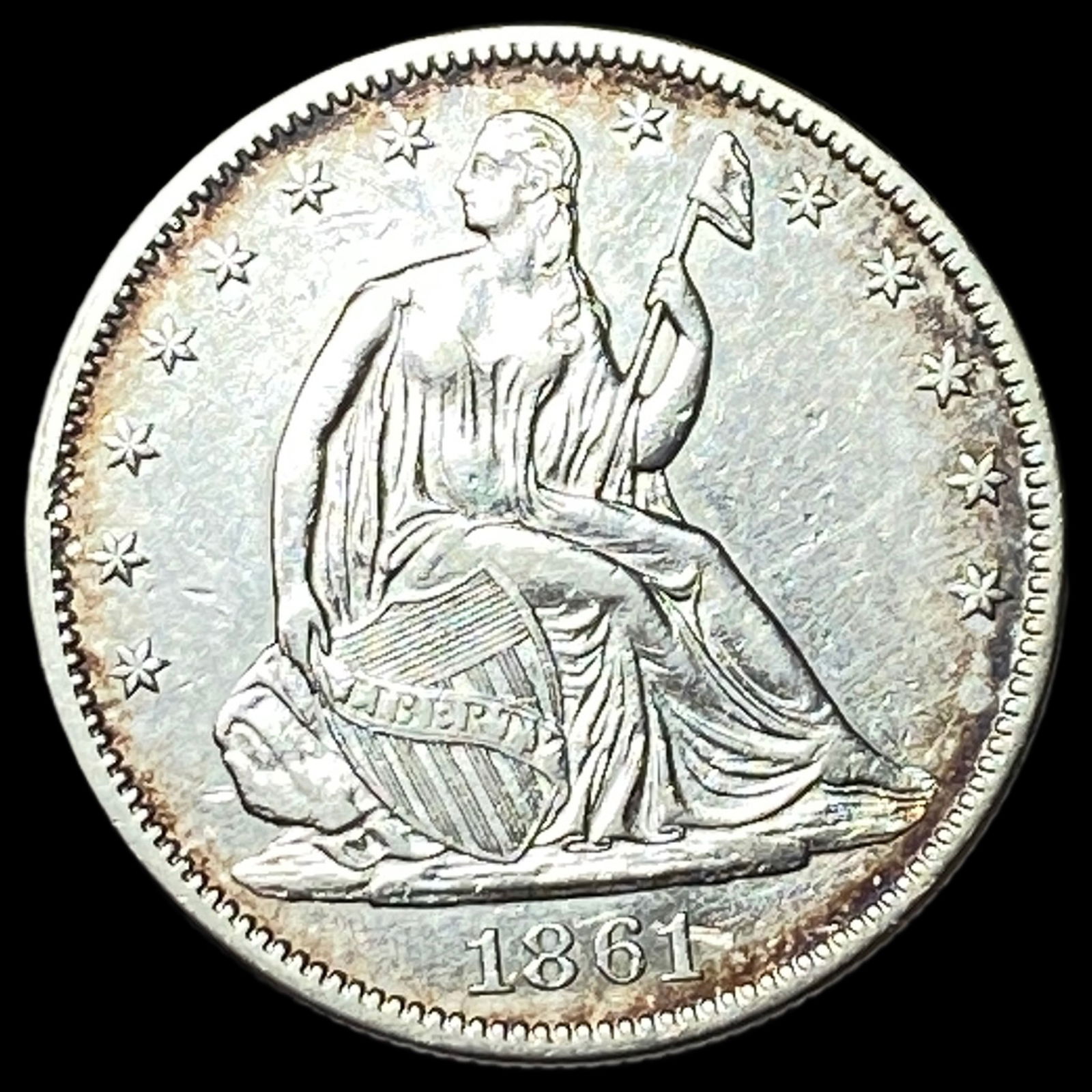 1861 Seated Liberty Half Dollar CLOSELY UNCIRCULATED (1 of 2)