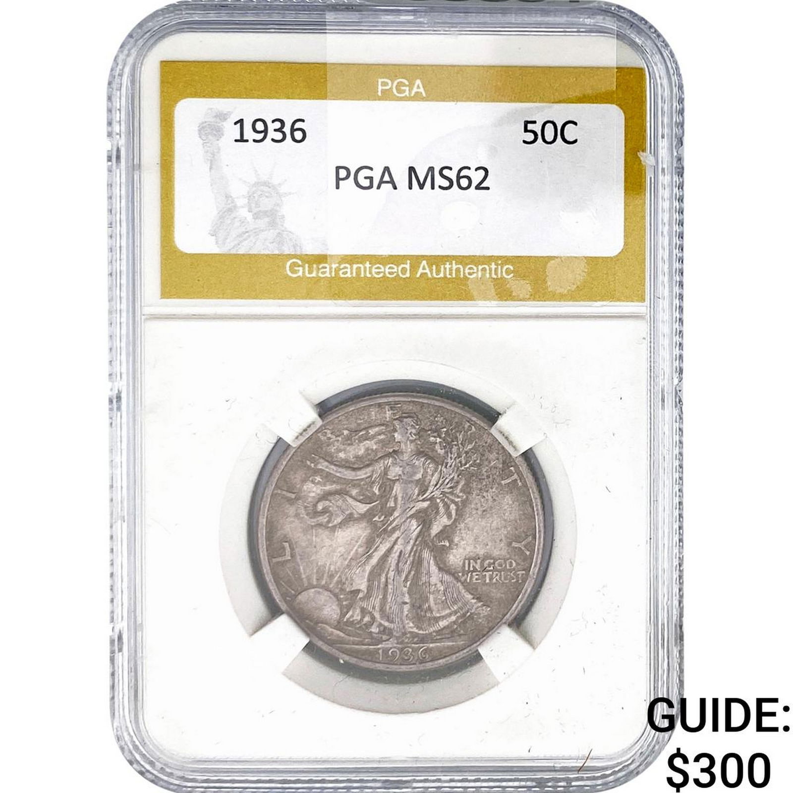 1936 Walking Liberty Half Dollar PGA MS62: 1936 Walking Liberty Half Dollar PGA MS62