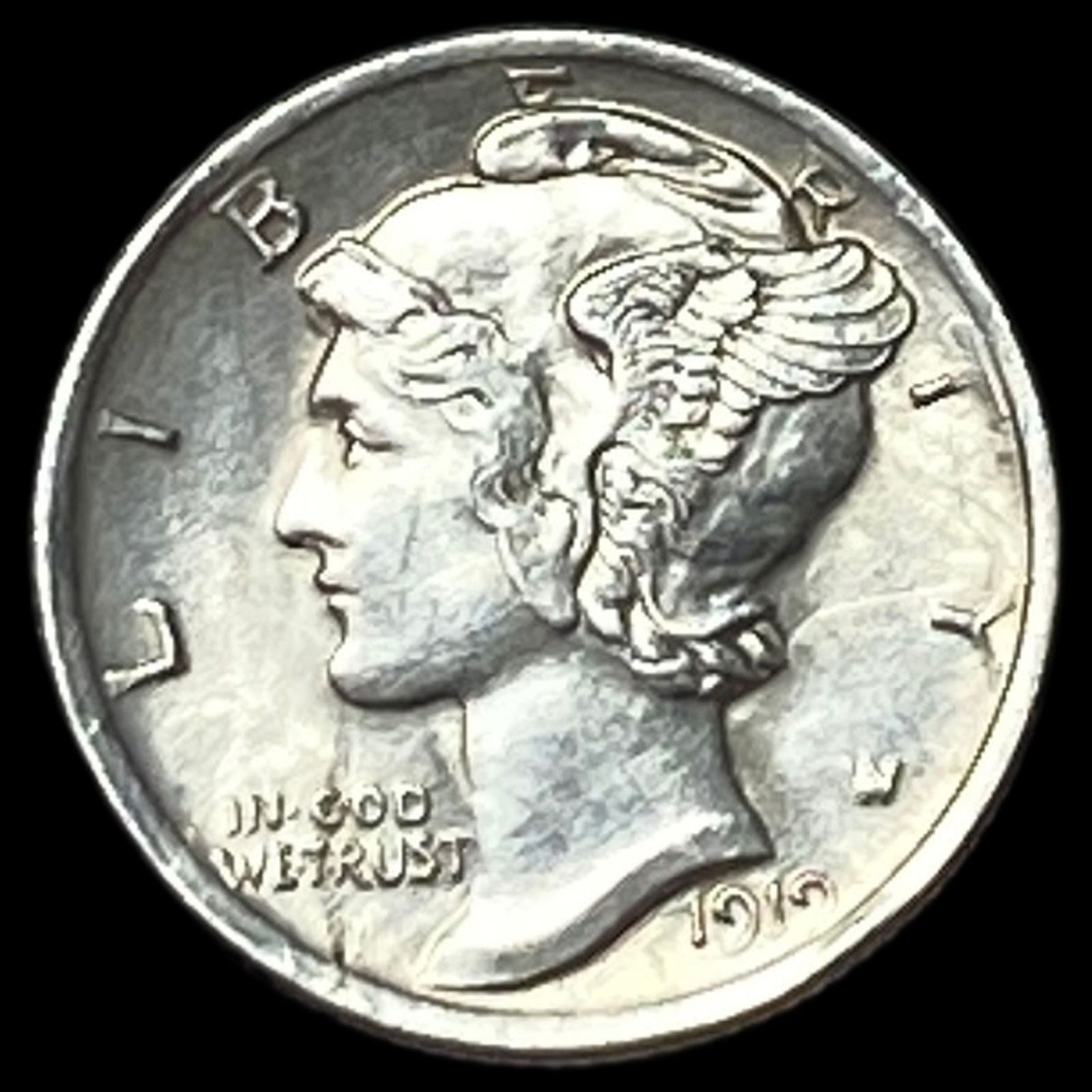 1919-D Mercury Dime CLOSELY UNCIRCULATED (1 of 2)