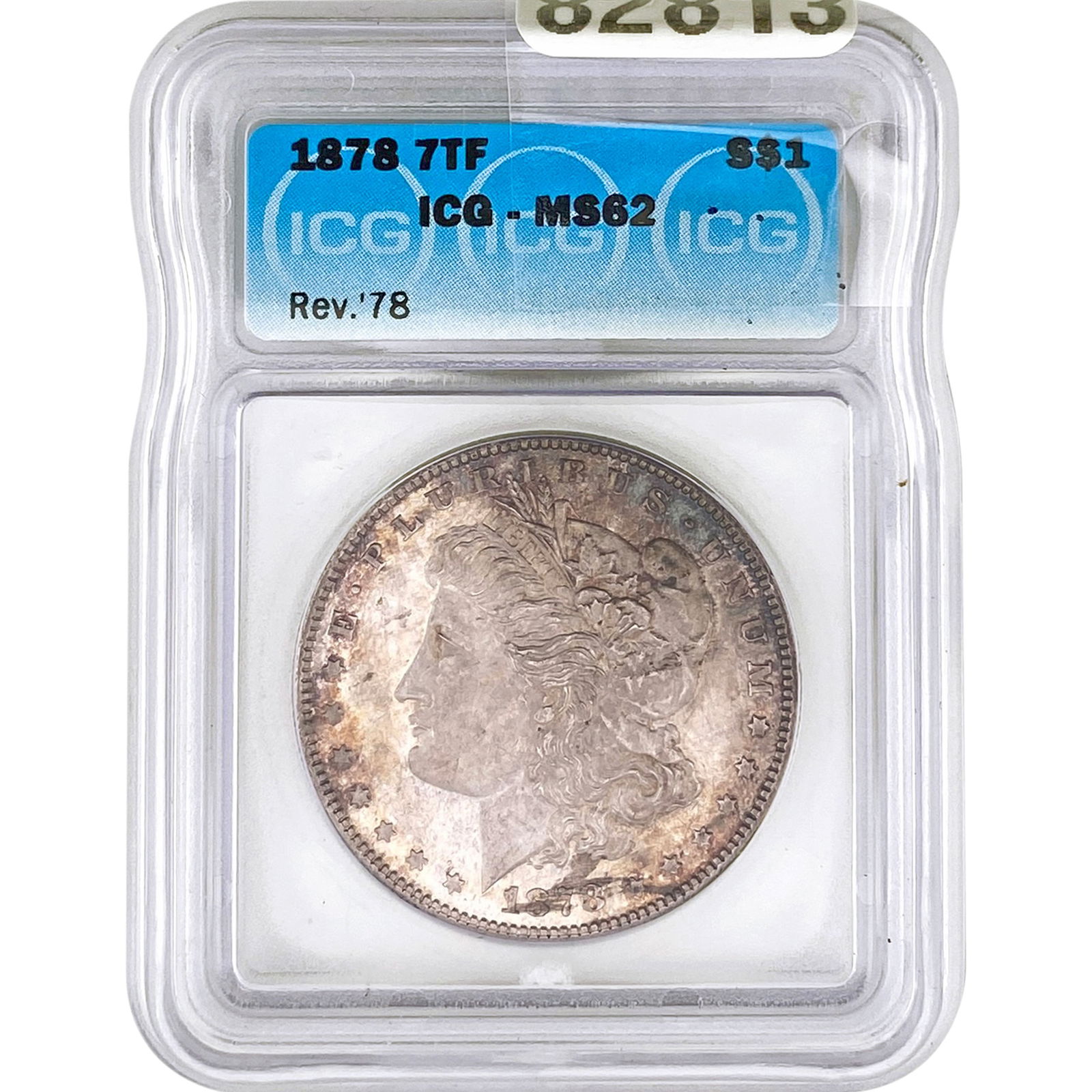 1878 7TF Morgan Silver Dollar ICG MS62: 1878 7TF Morgan Silver Dollar ICG MS62