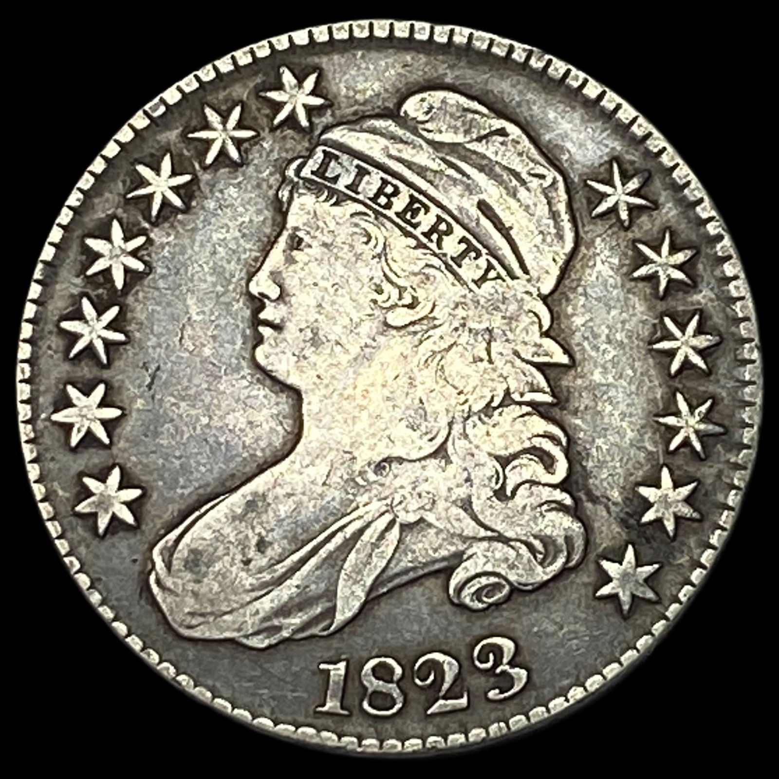 1823 Silver Capped Bust Half Dollar CLOSELY UNCIRCULATED (1 of 2)