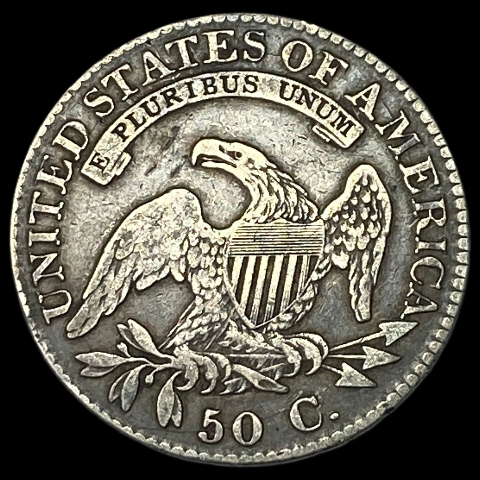 1823 Silver Capped Bust Half Dollar CLOSELY UNCIRCULATED - 2