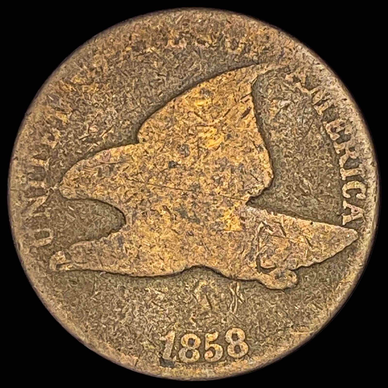 1858 Copper-Nickel Flying Eagle Cent NICELY CIRCULATED (1 of 2)