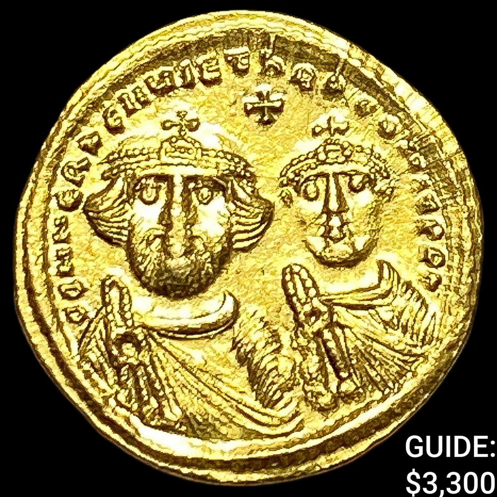 Byzantine Heraclius 626-629 Gold Solidus UNCIRCULATED: Byzantine Heraclius 626-629 Gold Solidus UNCIRCULATED