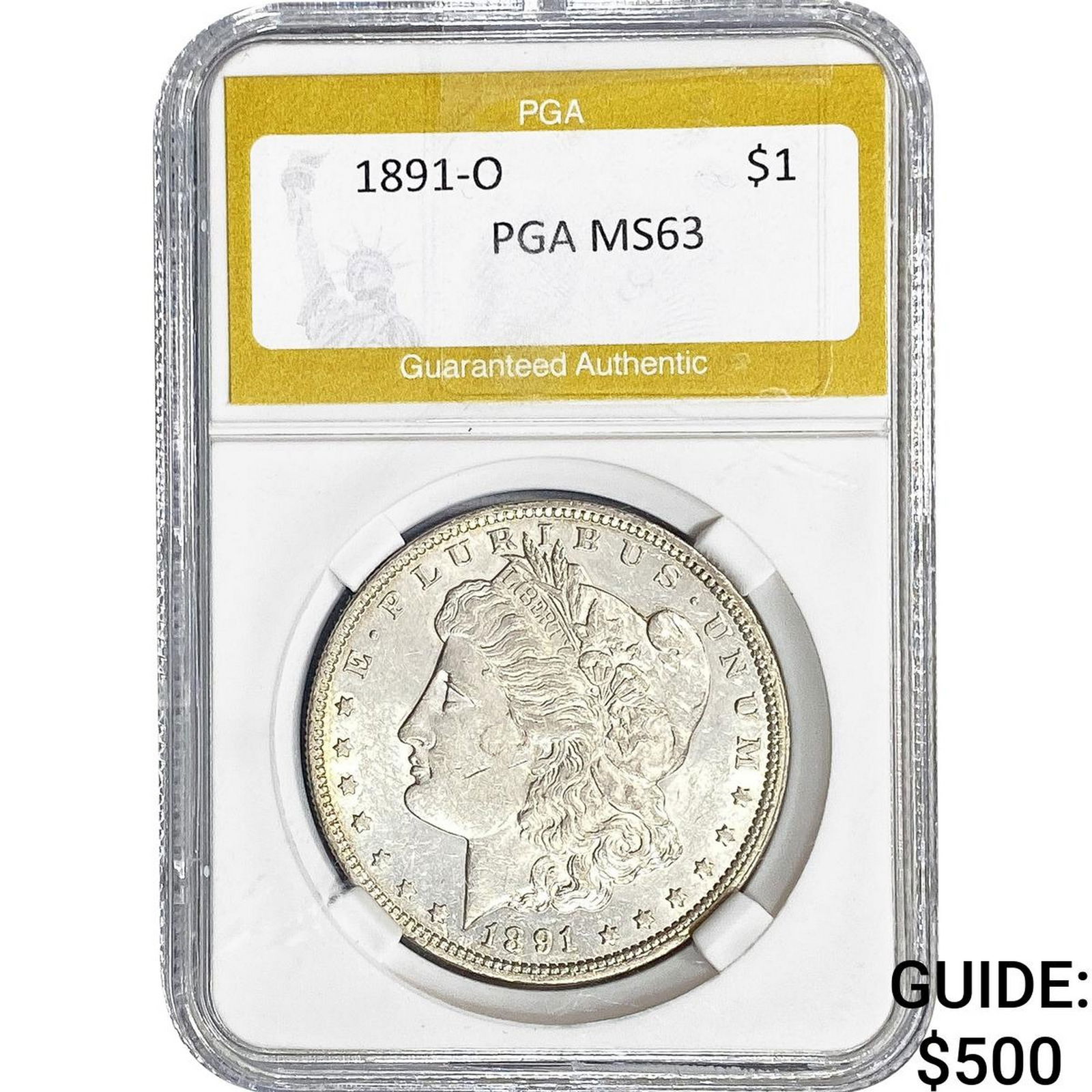 1891-O Morgan Silver Dollar PGA MS63 (1 of 2)