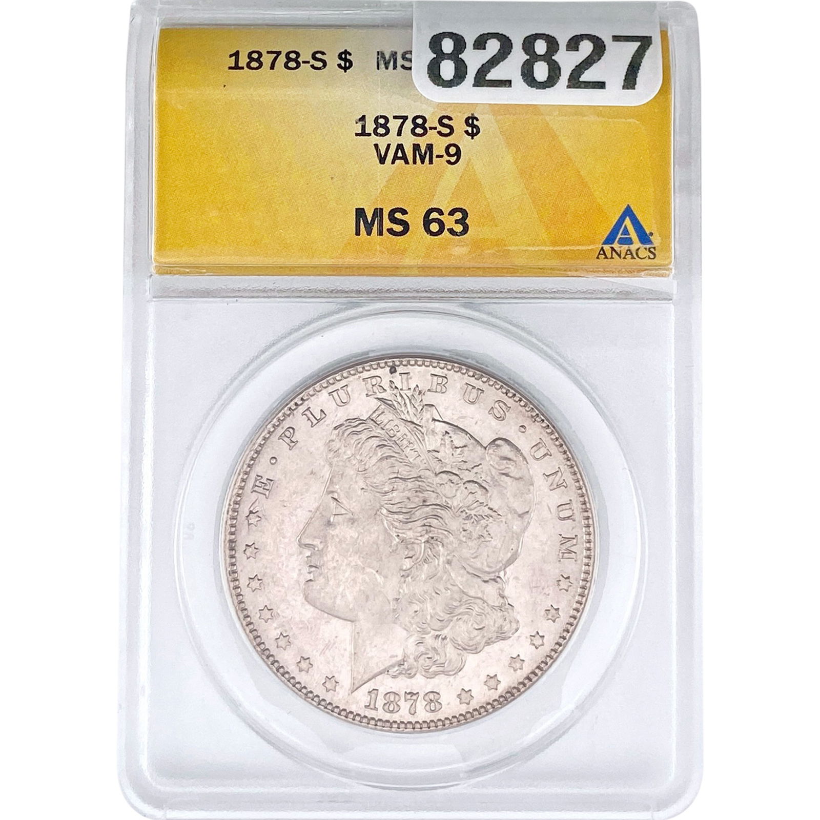 1878-S Morgan Silver Dollar ANACS MS63 VAM-9 (1 of 2)