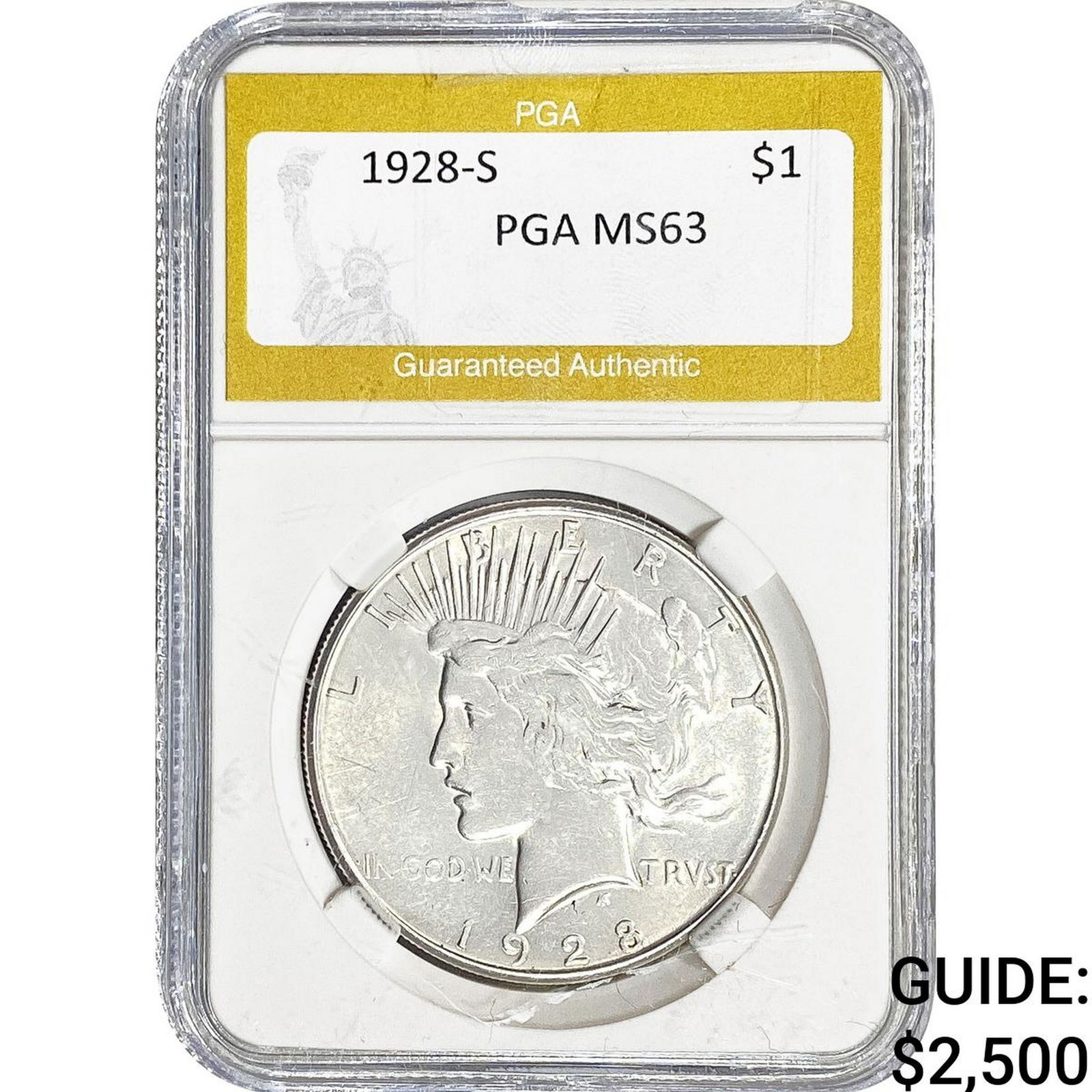 1928-S Silver Peace Dollar PGA MS63 (1 of 2)