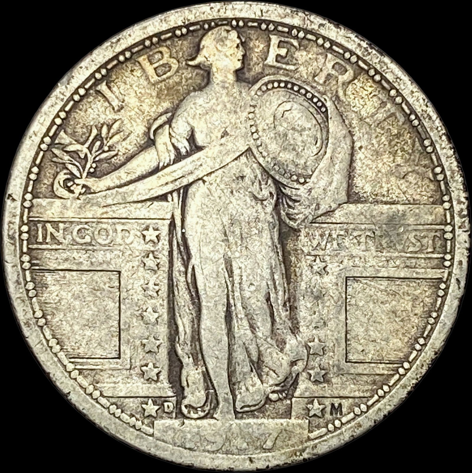 1917-D Type 1 Standing Liberty Quarter LIGHTLY CIRCULATED (1 of 2)
