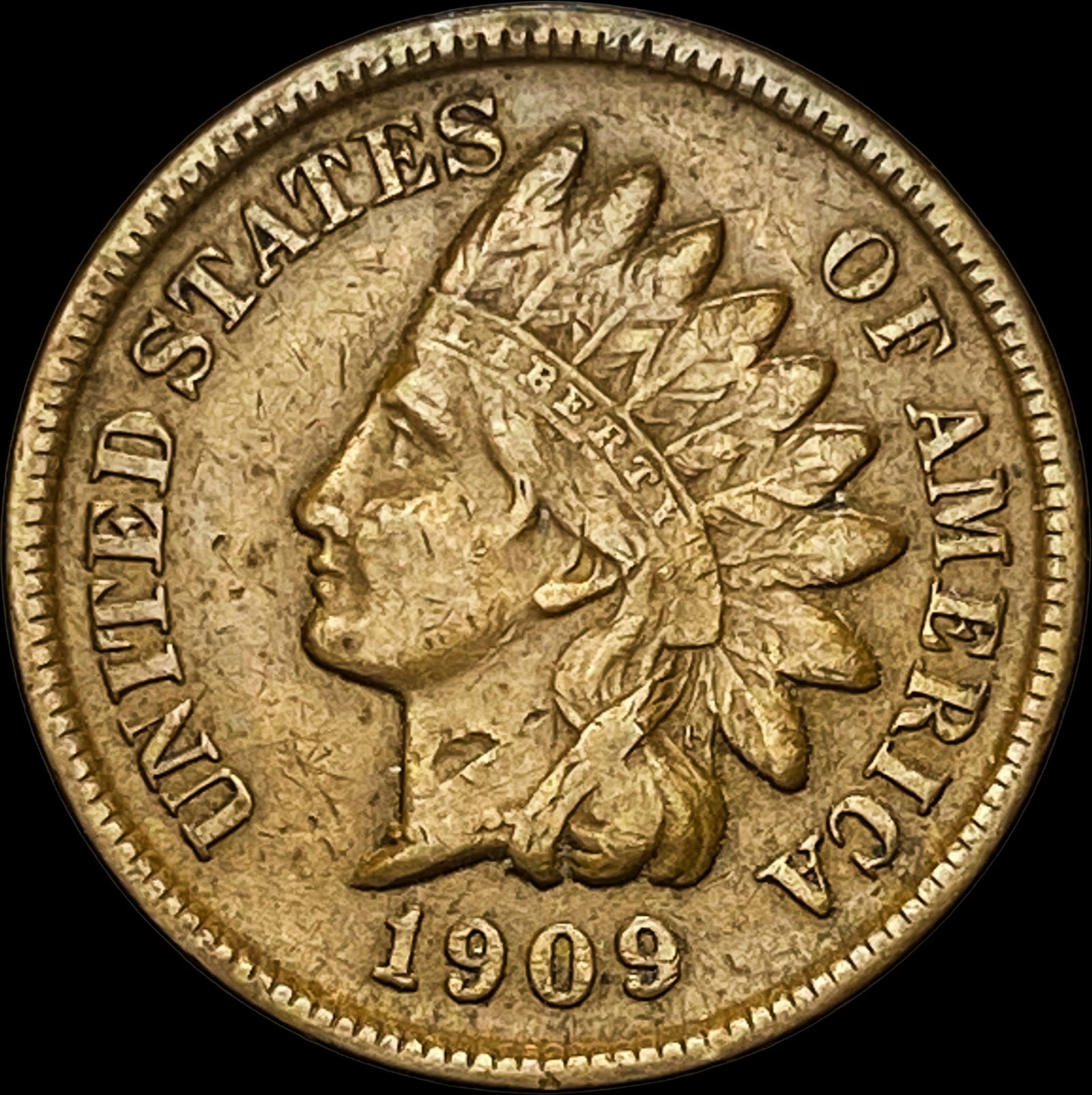 1909-S Indian Head Cent NEARLY UNCIRCULATED (1 of 2)