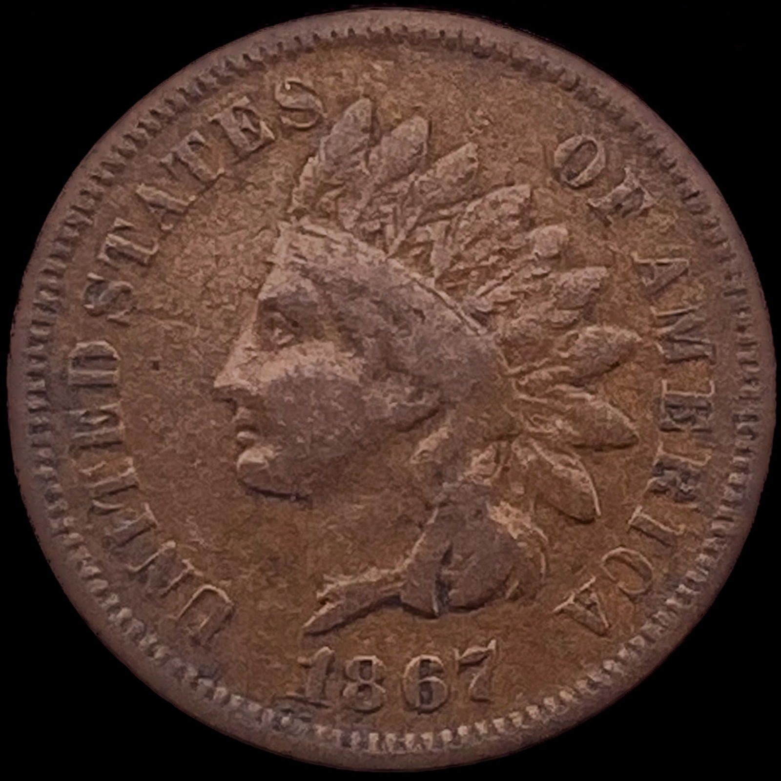 1867 Indian Head Cent LIGHTLY CIRCULATED (1 of 2)