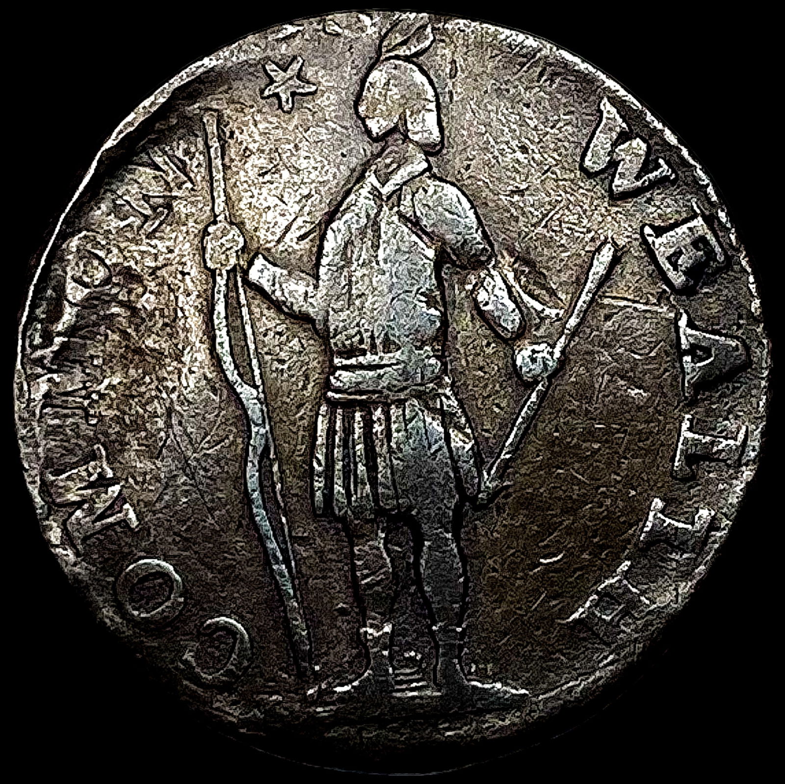 1788 Massachusetts Copper Half Cent NEARLY UNCIRCULATED (1 of 2)