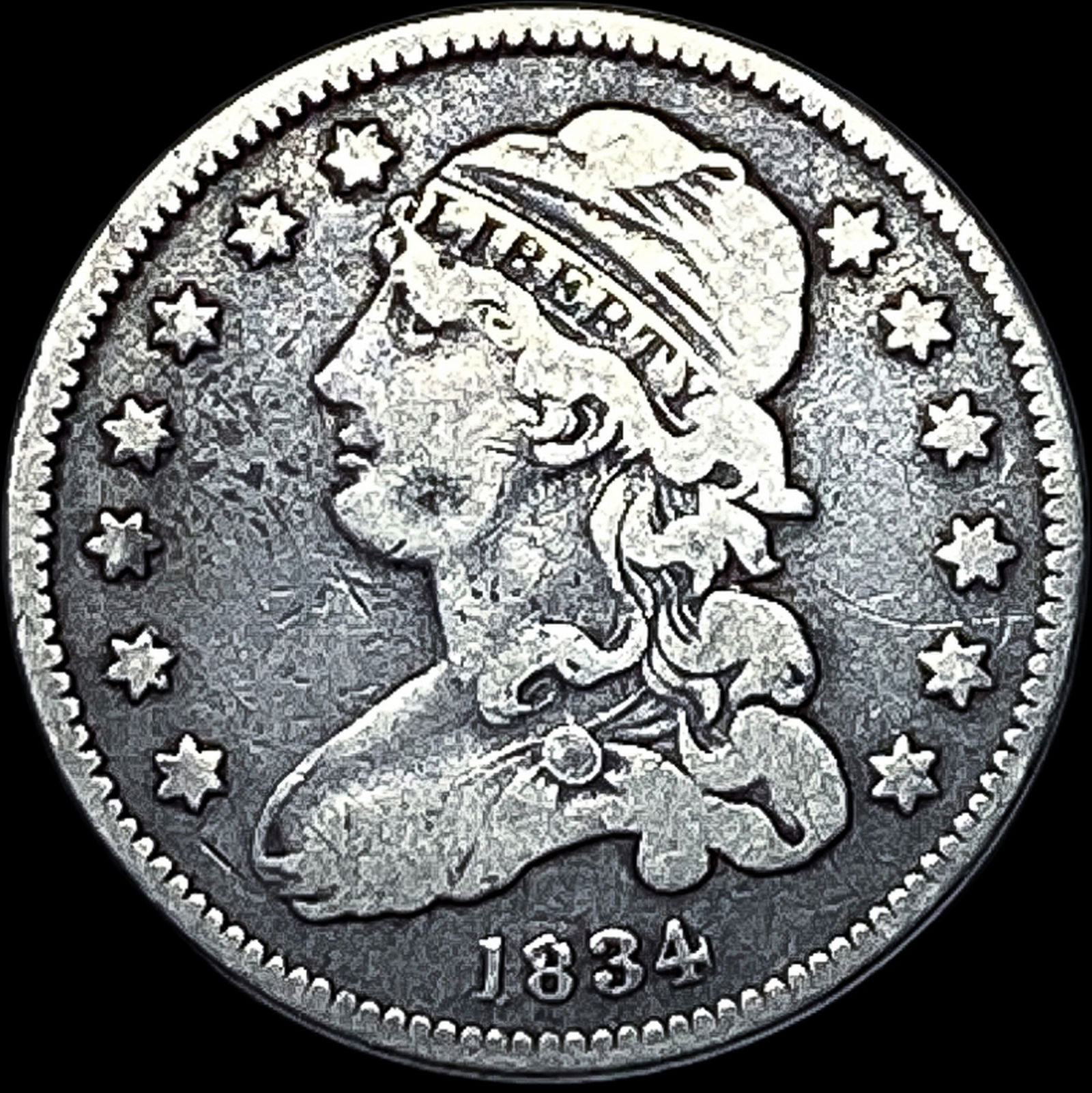 1834 Capped Bust Silver Quarter LIGHTLY CIRCULATED (1 of 2)