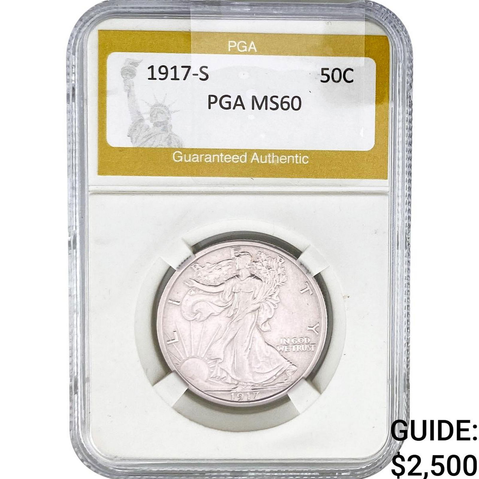 1917-S Walking Liberty Half Dollar PGA MS60 (1 of 2)