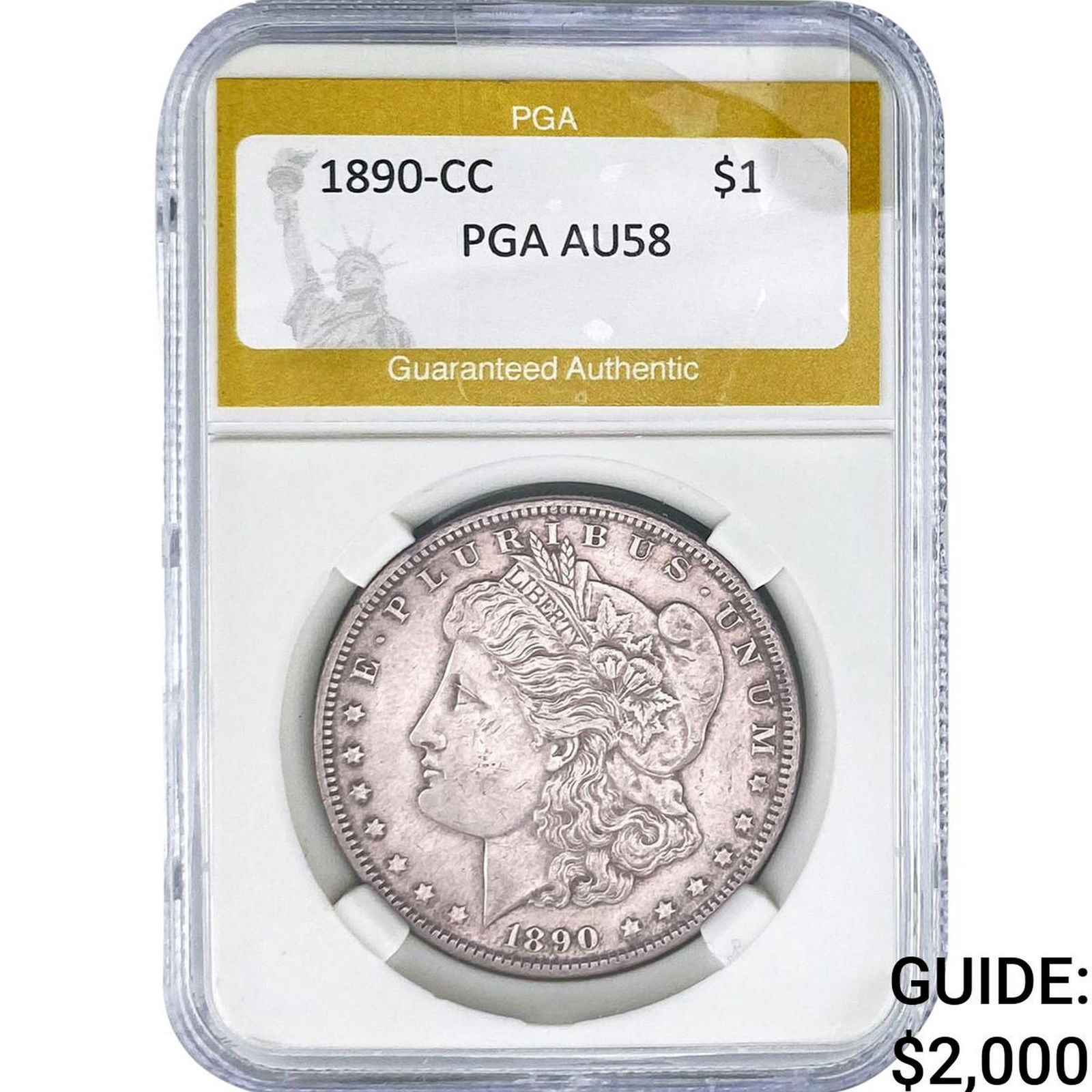 1890-CC Morgan Silver Dollar PGA AU58 (1 of 2)