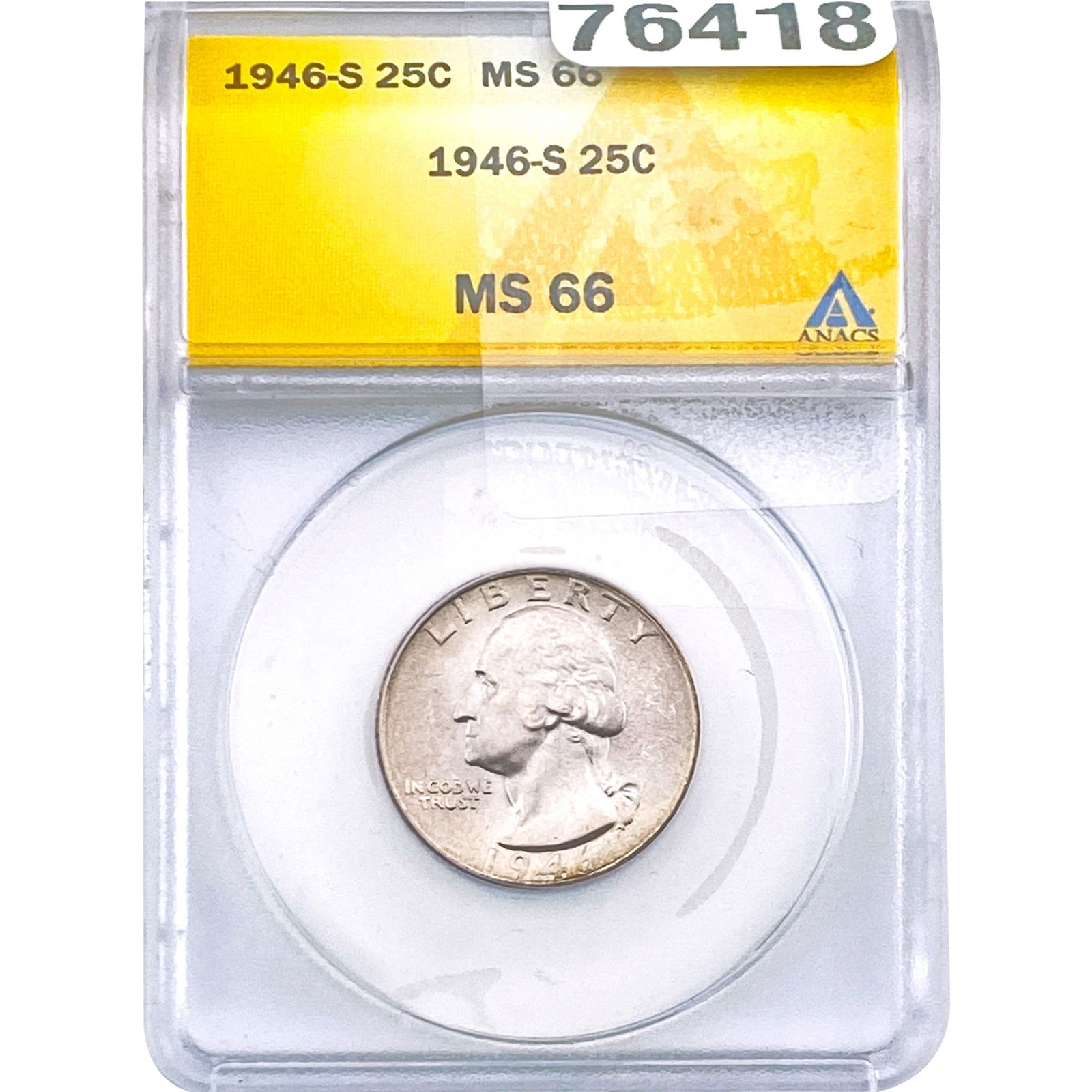 1946-S Washington Silver Quarter ANACS MS66 (1 of 2)