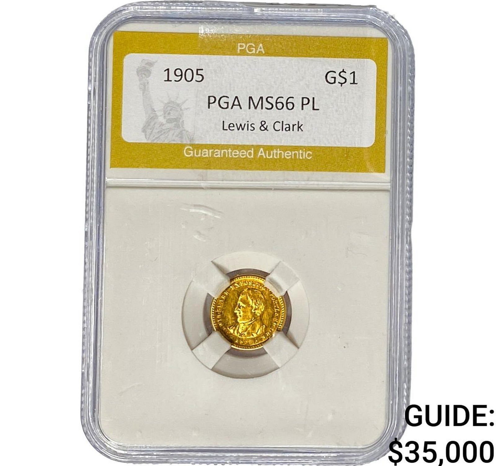 1905 Lewis & Clark Rare Gold Dollar PGA MS66 PL: 1905 Lewis & Clark Rare Gold Dollar PGA MS66 PL