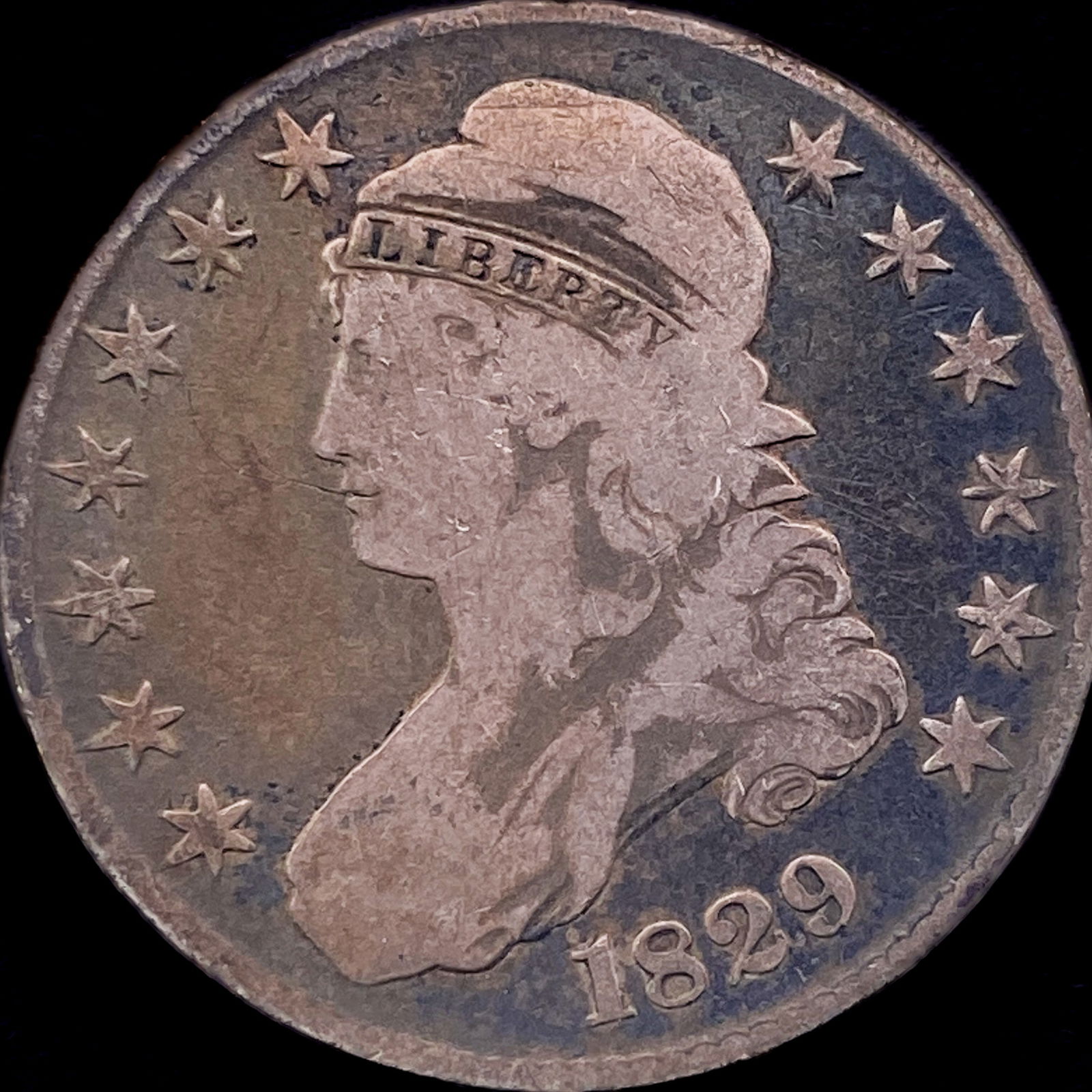 1829 Capped Bust Half Dollar NICELY CIRCULATED (1 of 2)