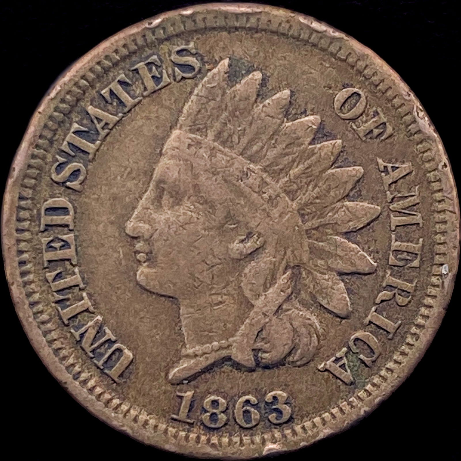 1863 Indian Head Cent CHOICE AU (1 of 2)