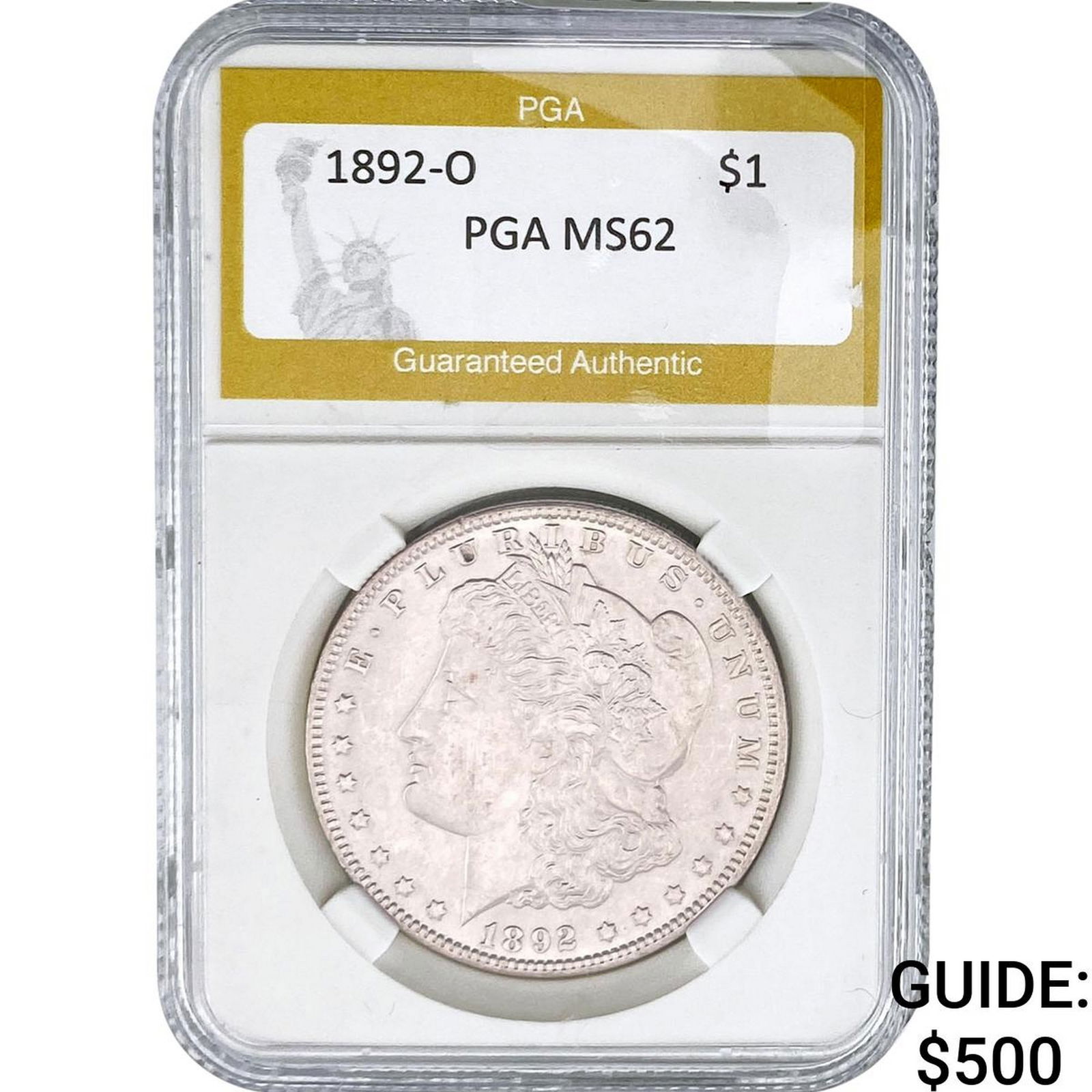 1892-O Morgan Silver Dollar PGA MS62: 1892-O Morgan Silver Dollar PGA MS62