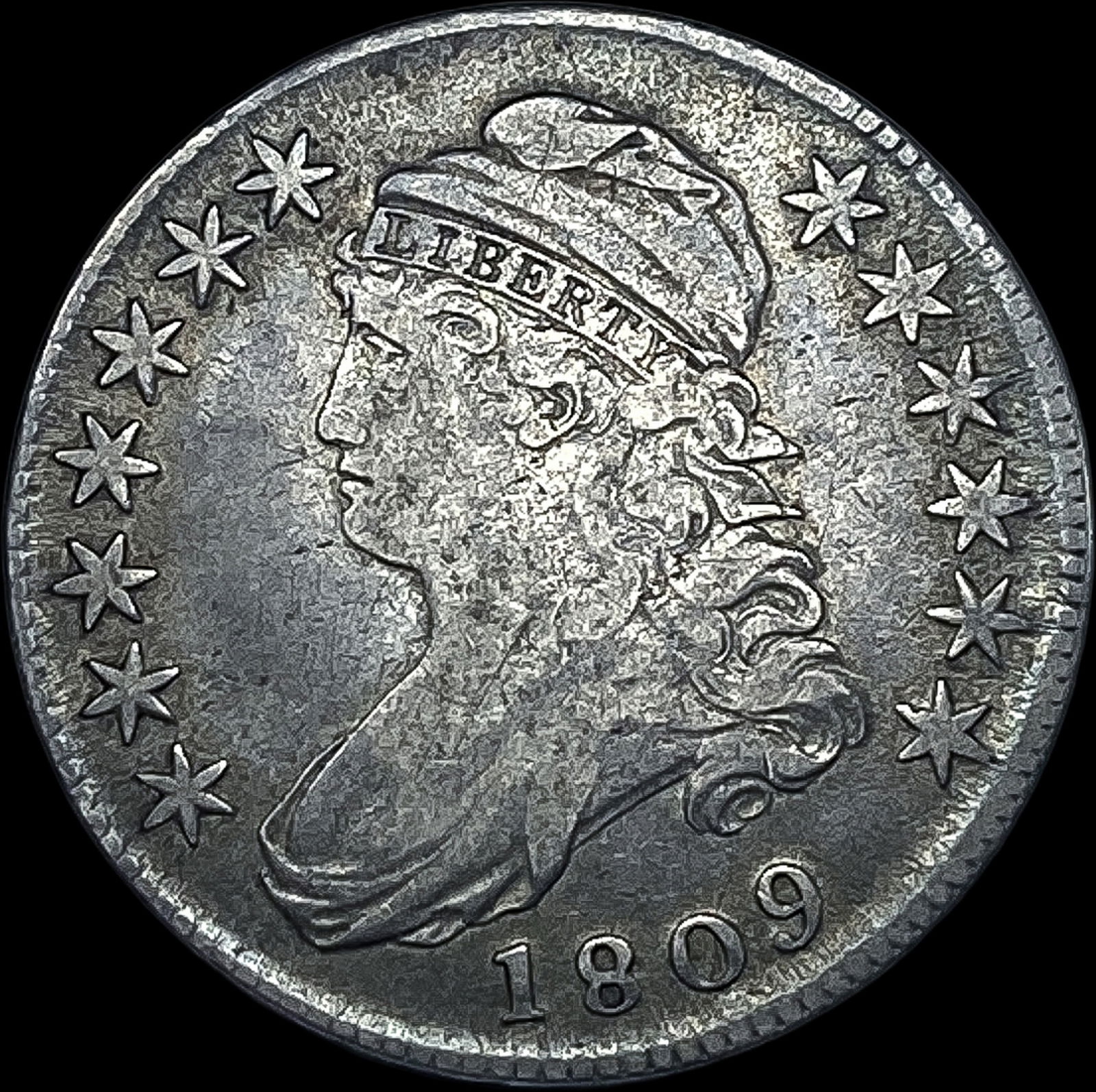 1809 Capped Bust Half Dollar NEARLY UNCIRCULATED (1 of 2)