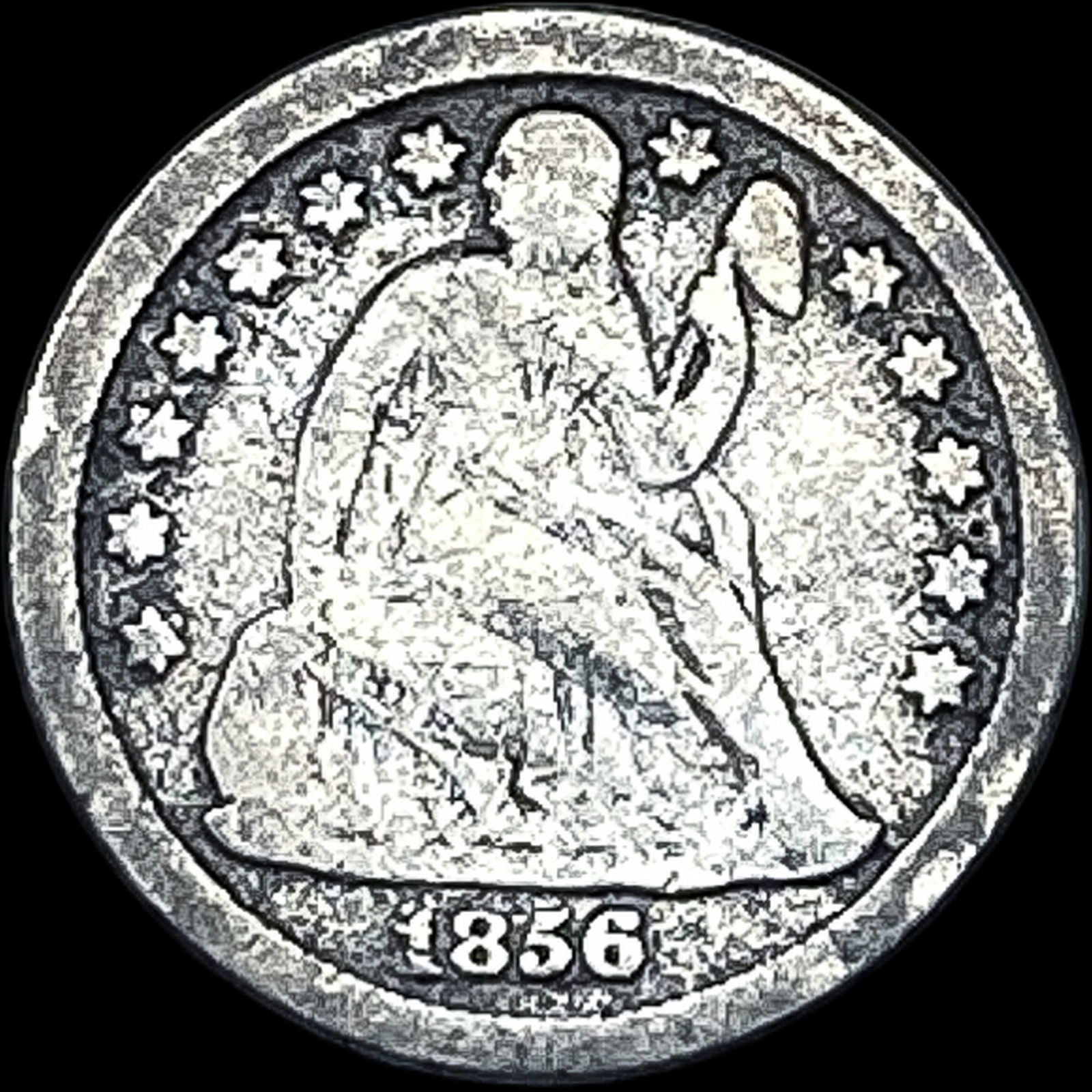 1856-O Seated Liberty Dime NICELY CIRCULATED: 1856-O Seated Liberty Dime NICELY CIRCULATED