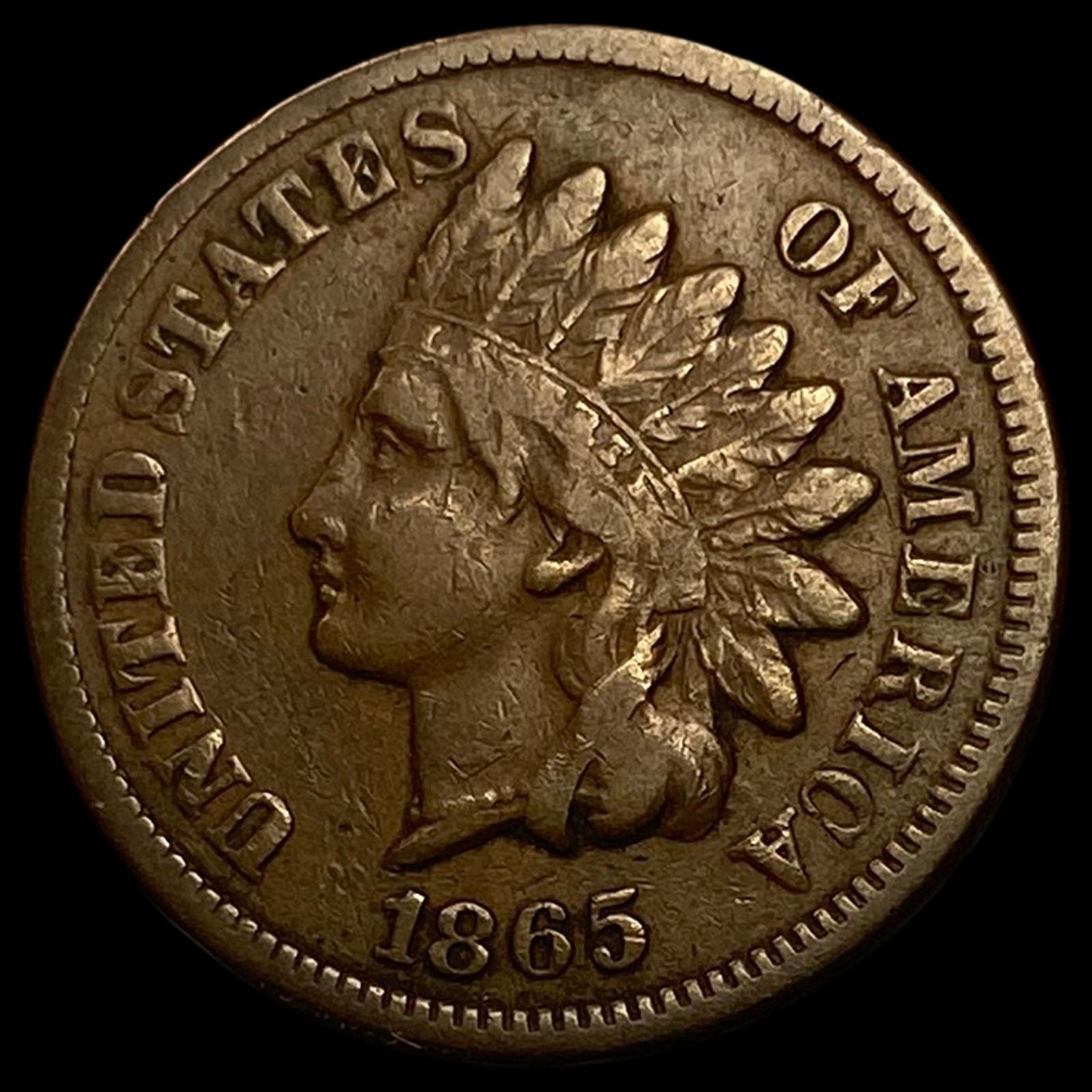 1865 Indian Head Cent ABOUT UNCIRCULATED (1 of 2)