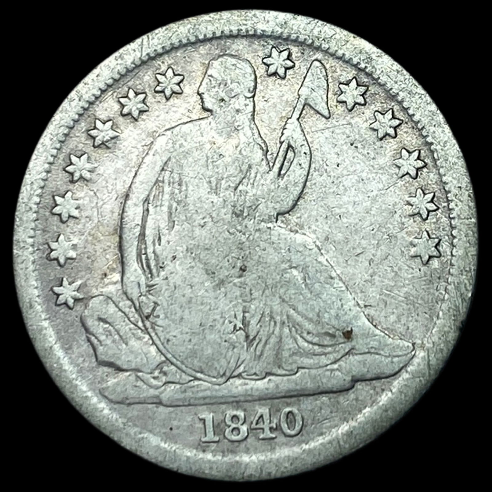 1840-O Silver Seated Liberty Dime LIGHTLY CIRCULATED (1 of 2)