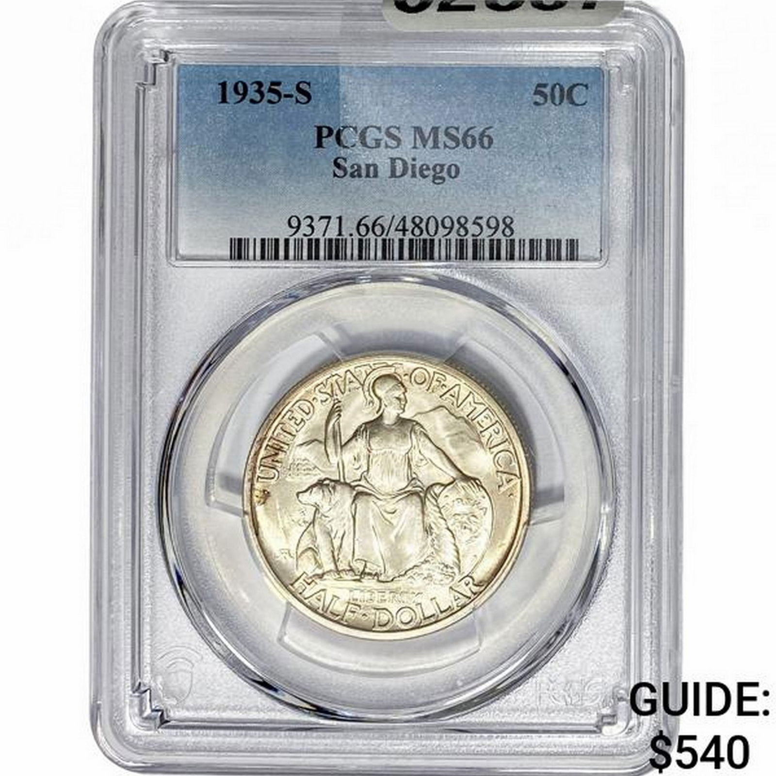 1935-S San Diego Half Dollar PCGS MS66 (1 of 2)