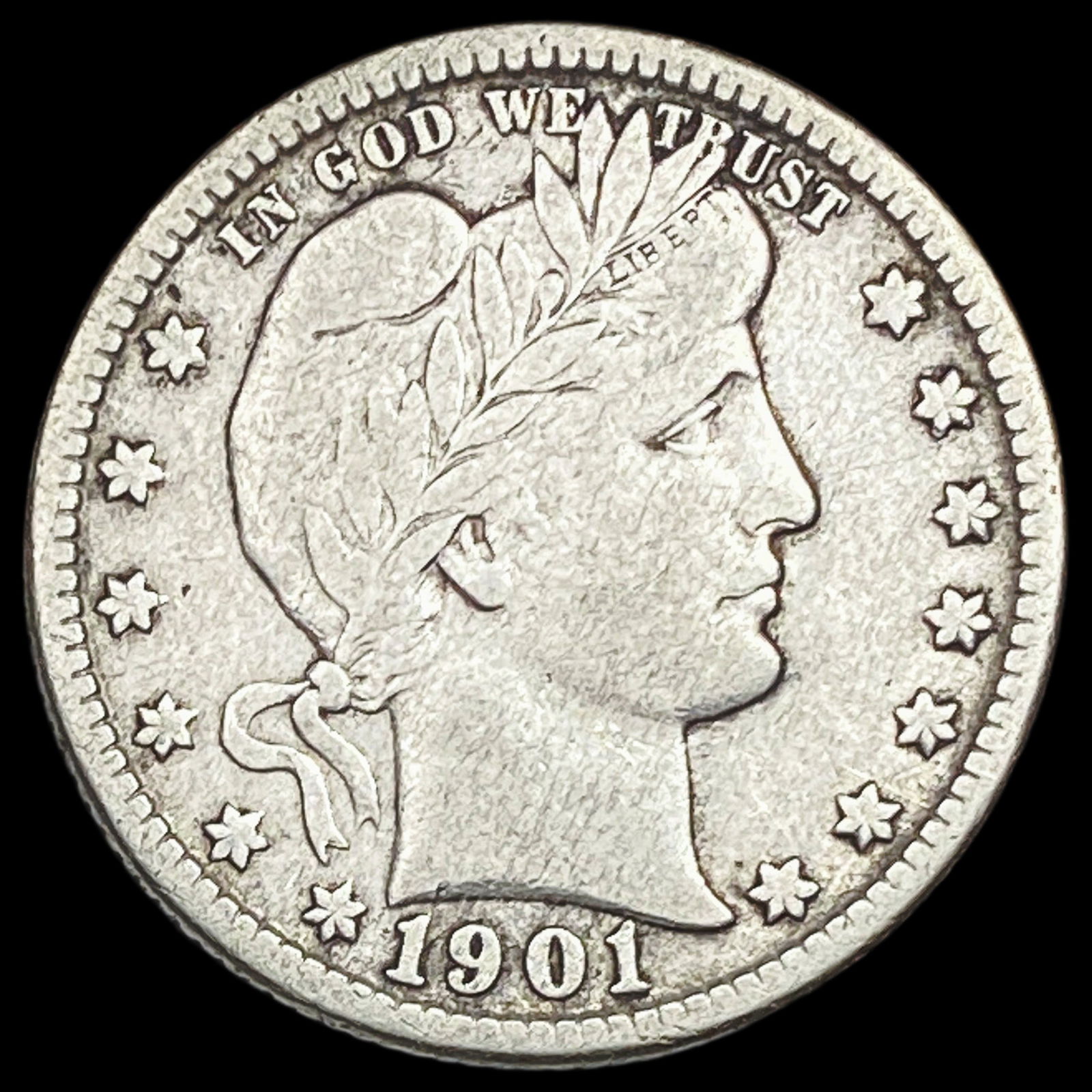 1901-O Silver Barber Quarter LIGHTLY CIRCULATED (1 of 2)