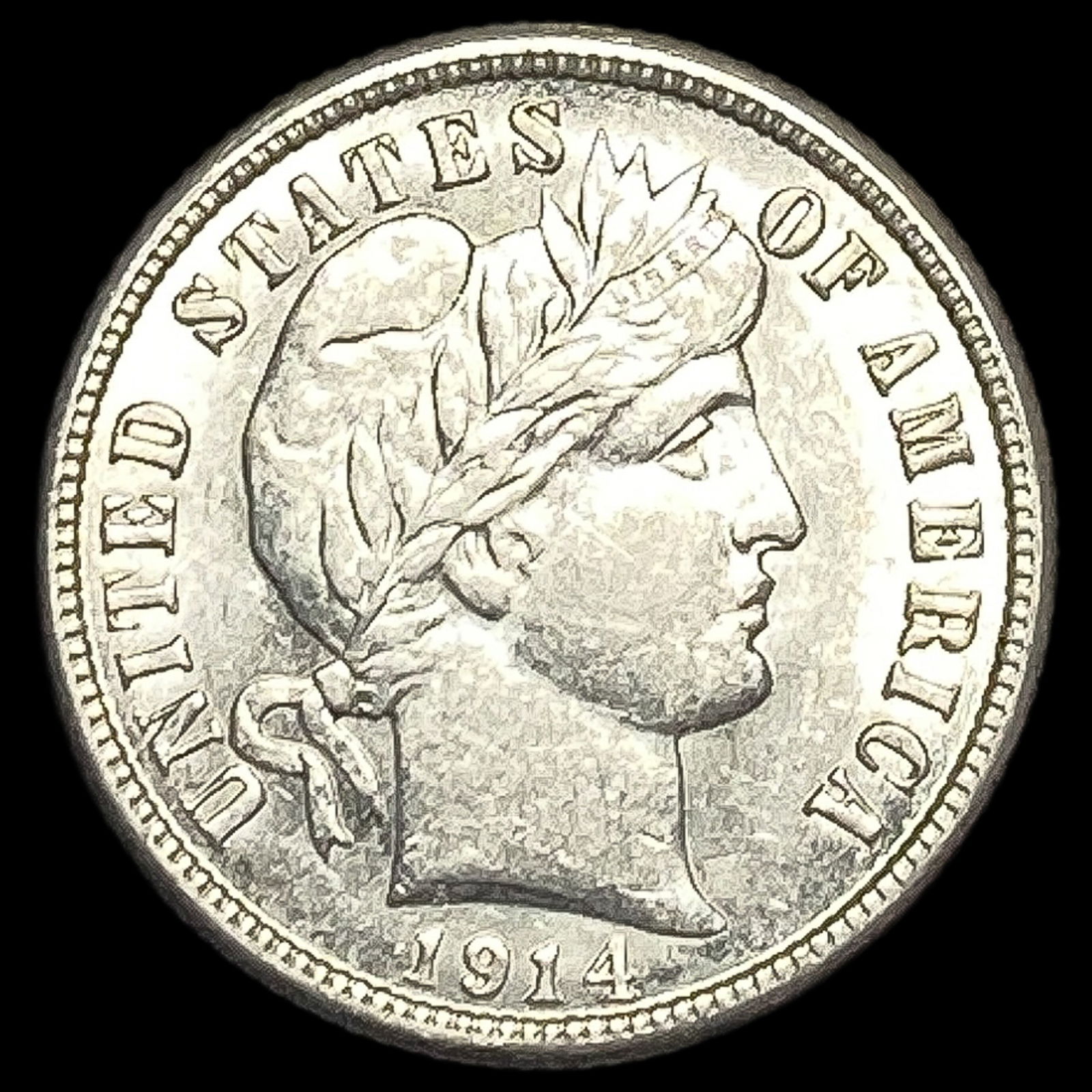 1914 Barber Dime CHOICE AU (1 of 2)