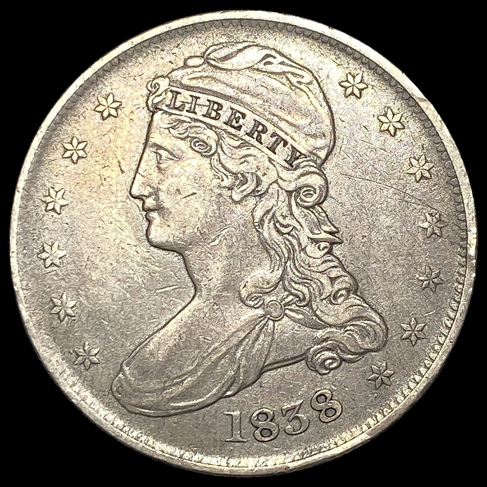 1838 Silver Half Dollar (Capped Bust) NEARLY UNCIRCULATED (1 of 2)