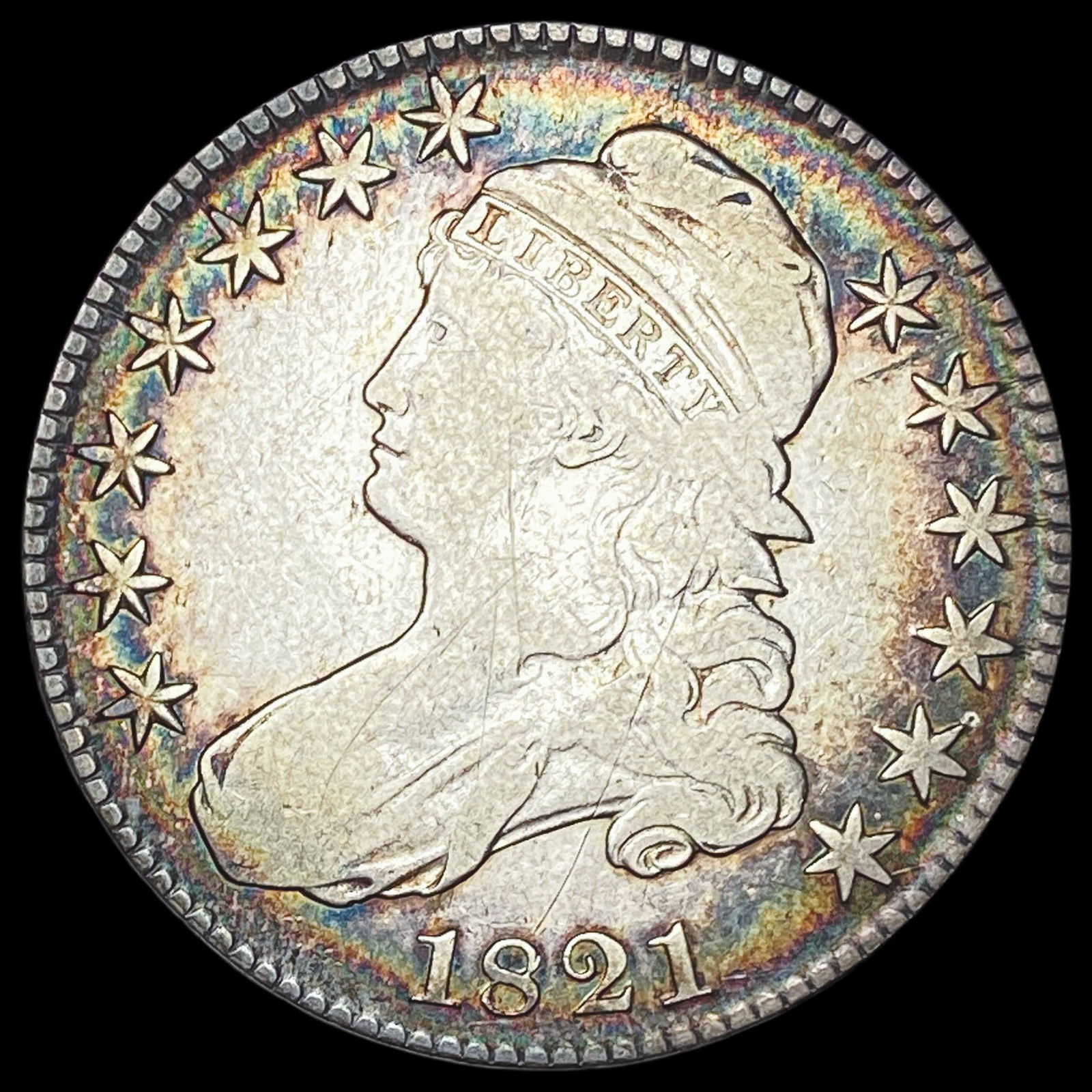 1821 Capped Bust Half Dollar LIGHTLY CIRCULATED (1 of 2)