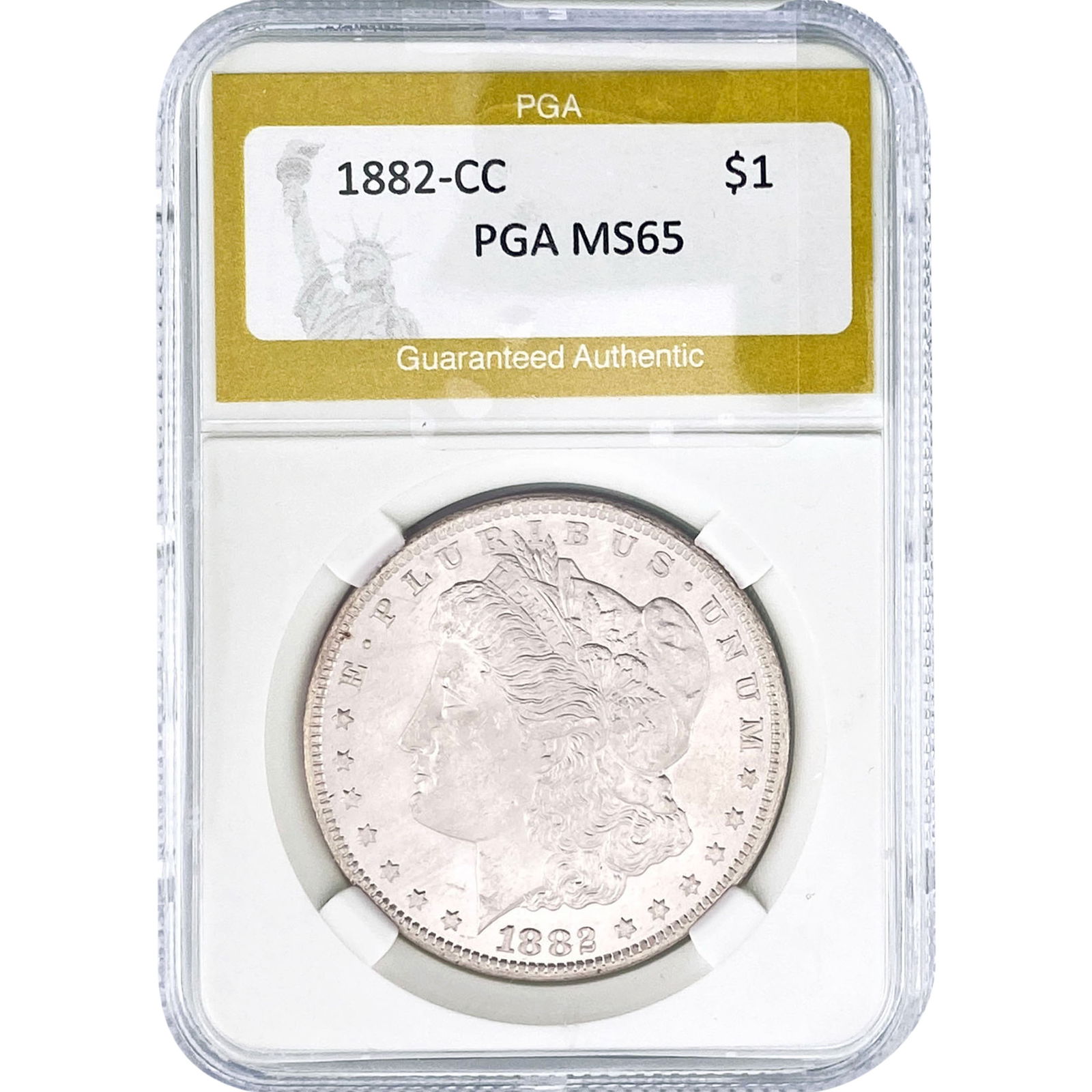 1882-CC Morgan Silver Dollar PGA MS65: 1882-CC Morgan Silver Dollar PGA MS65