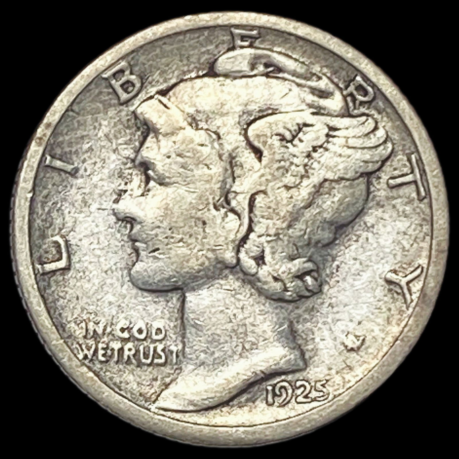 1925-S Silver Mercury Dime LIGHTLY CIRCULATED (1 of 2)