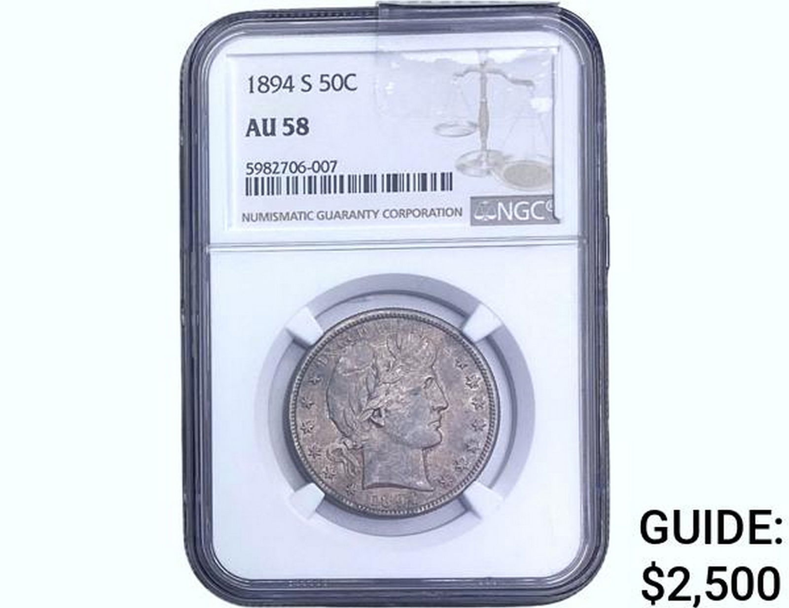1894-S Barber Half Dollar NGC AU58 (1 of 2)
