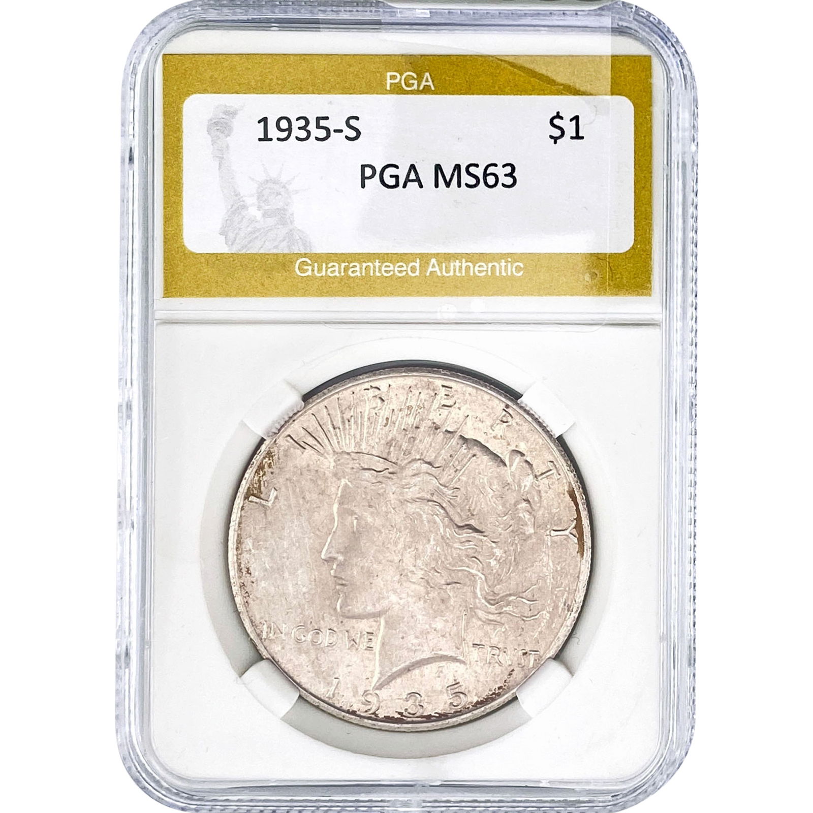 1935-S Silver Peace Dollar PGA MS63 (1 of 2)