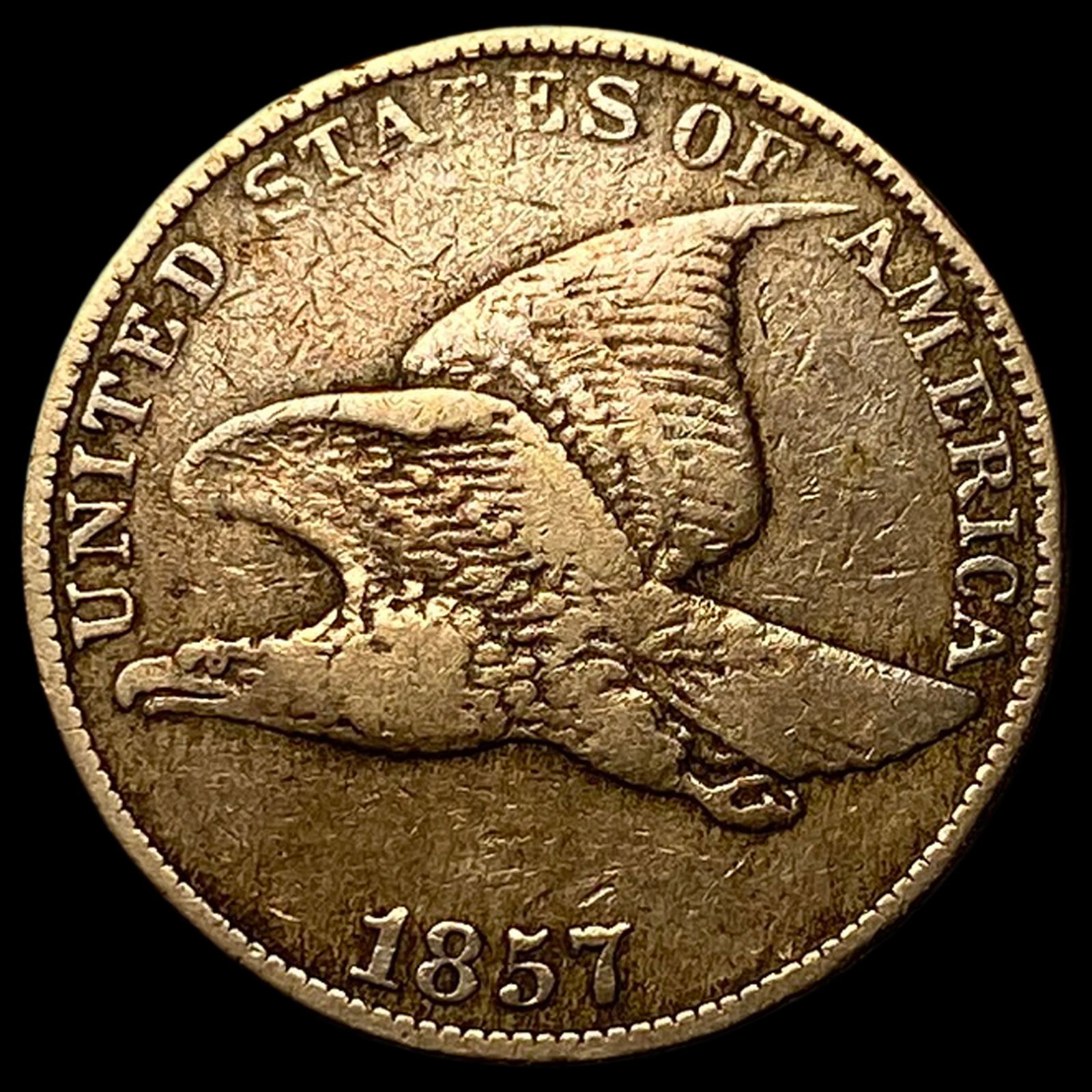1857 Copper-Nickel Flying Eagle Cent LIGHTLY CIRCULATED (1 of 2)