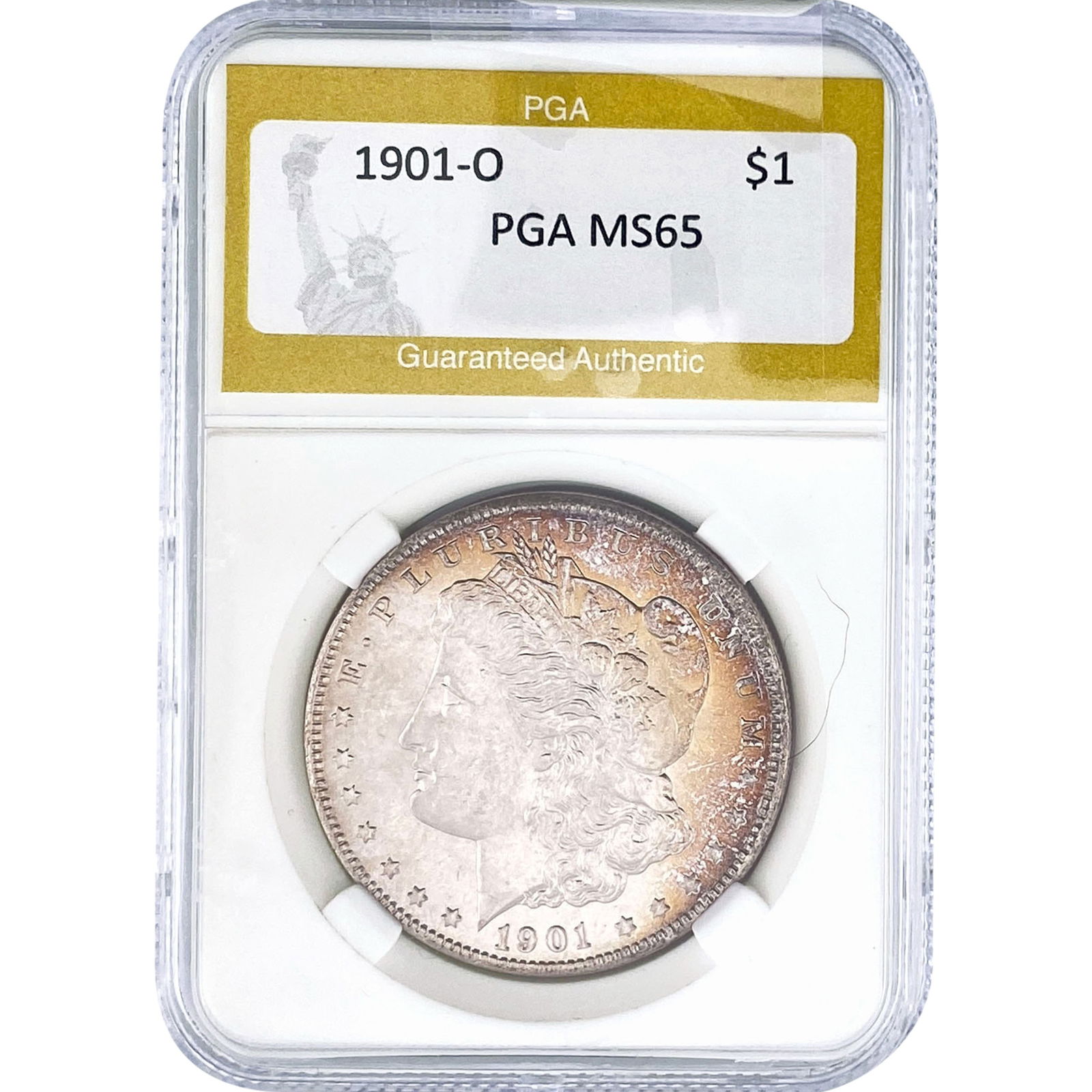 1901-O Morgan Silver Dollar PGA MS65: 1901-O Morgan Silver Dollar PGA MS65