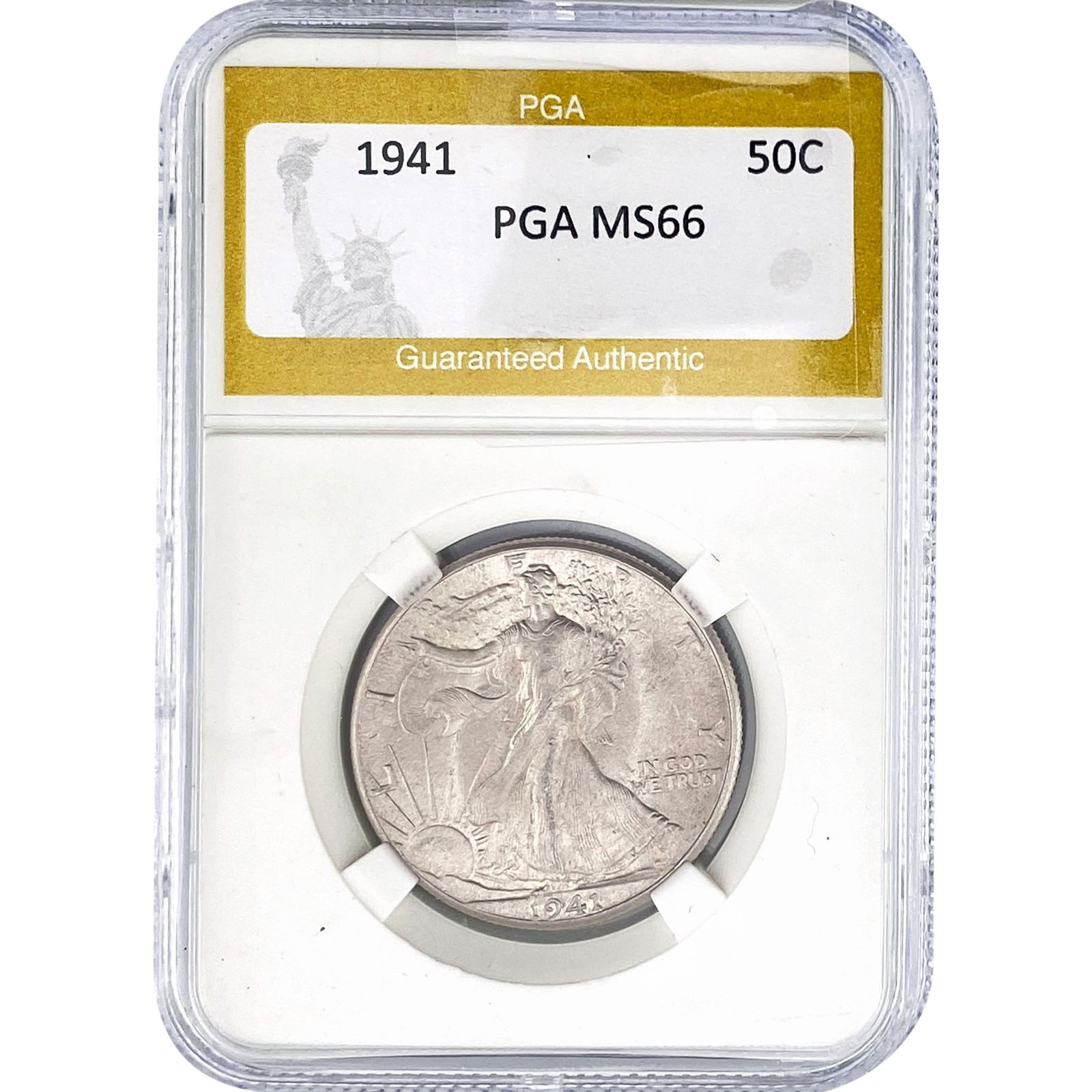 1941 Walking Liberty Half Dollar PGA MS66: 1941 Walking Liberty Half Dollar PGA MS66