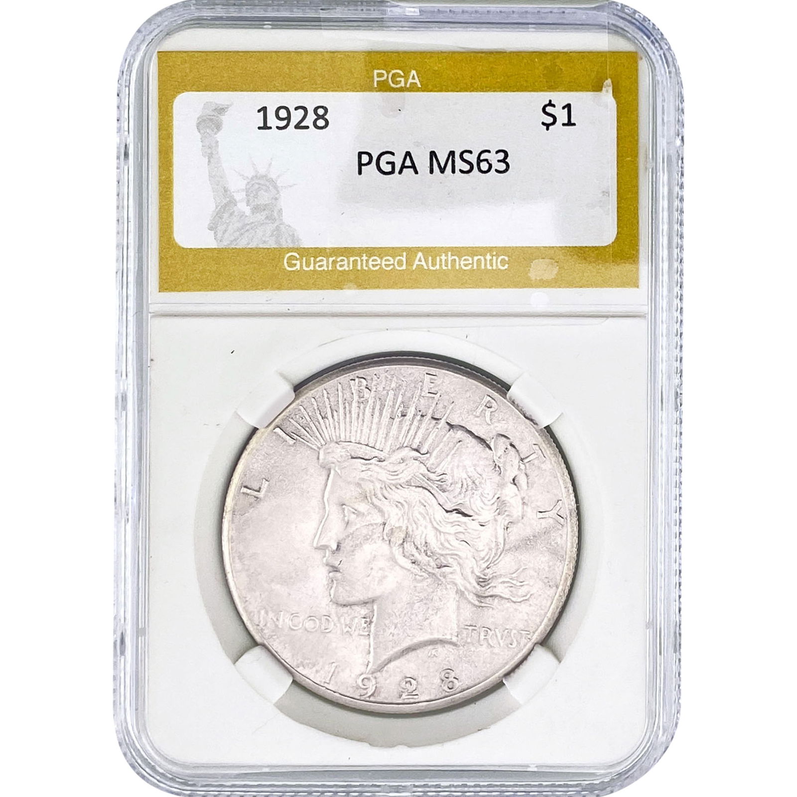 1928 Morgan Silver Dollar PGA MS63: 1928 Morgan Silver Dollar PGA MS63