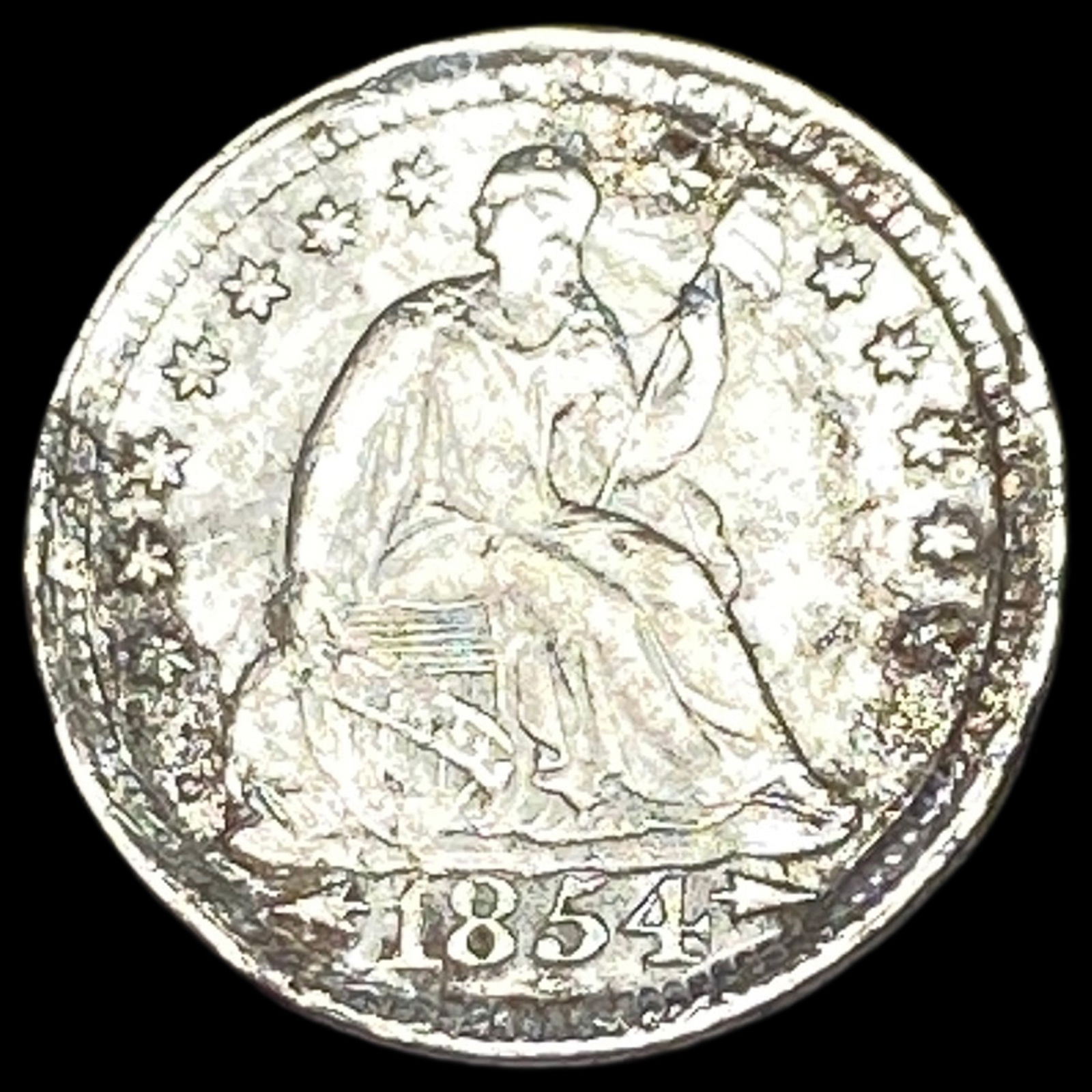 1854 Seated Liberty Half Dime HIGH GRADE (1 of 2)