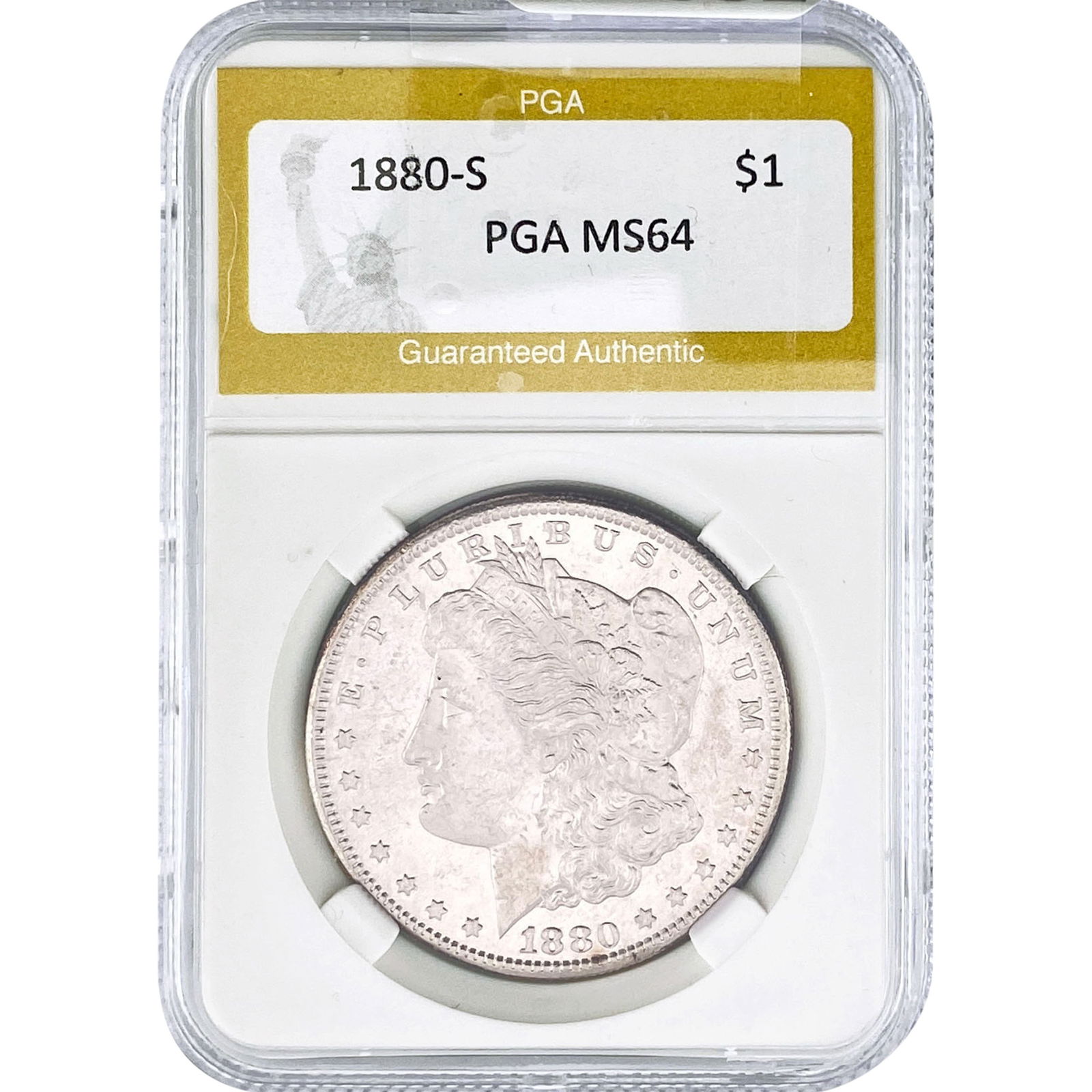 1880-S Morgan Silver Dollar PGA MS64: 1880-S Morgan Silver Dollar PGA MS64