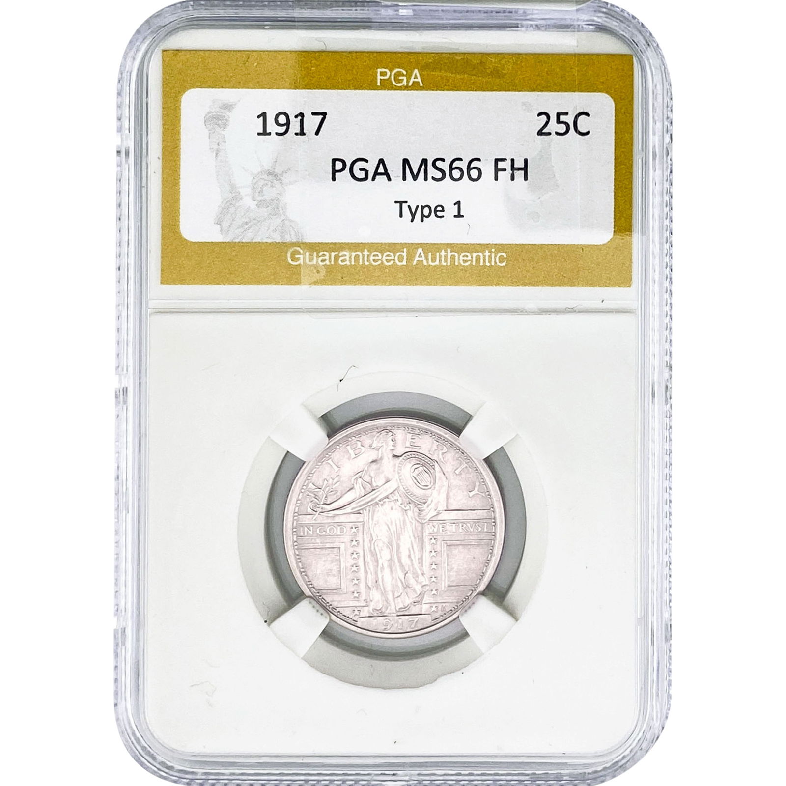 1917 Standing Liberty Quarter PGA MS66 FH: 1917 Standing Liberty Quarter PGA MS66 FH